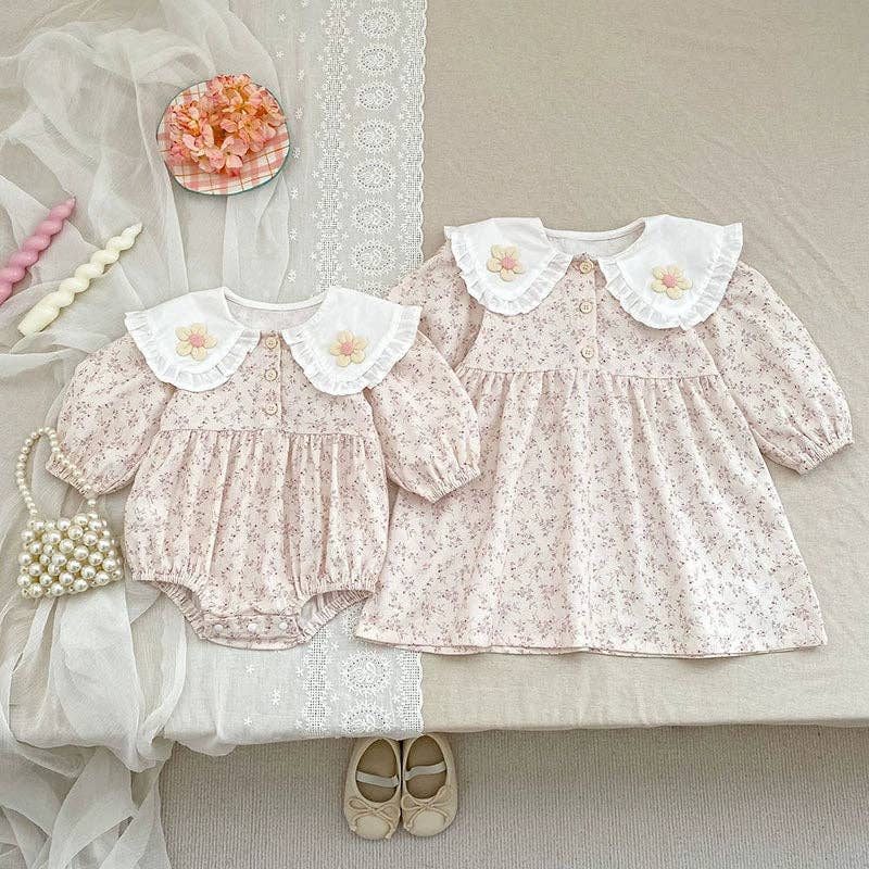 Baby Girls Flower Long-sleeved Bodysuit - Image 6