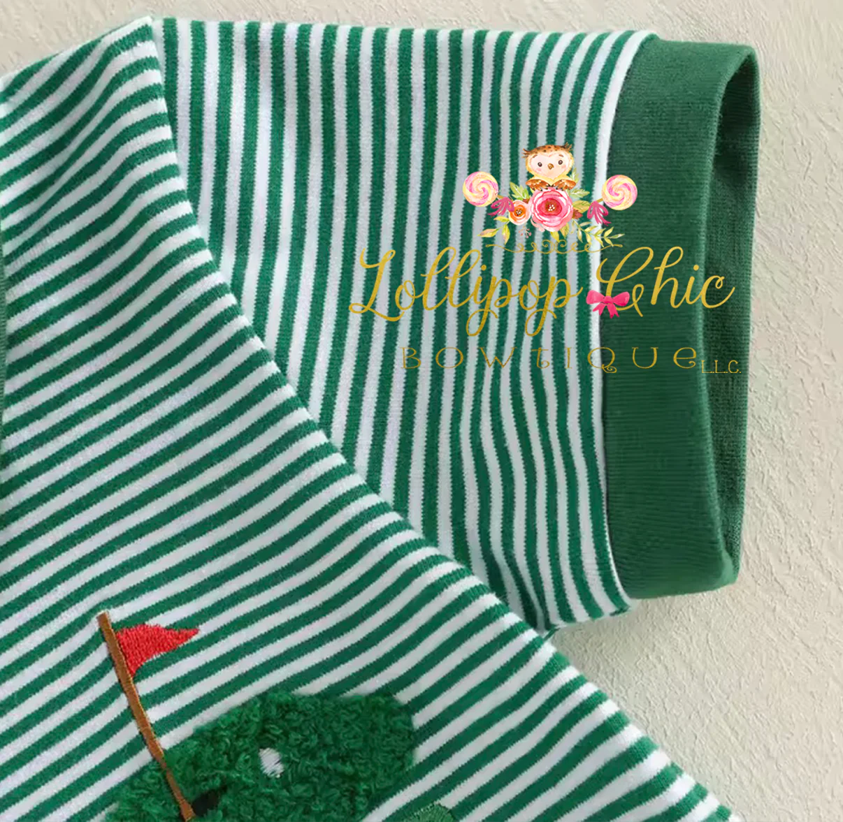 Baby and Toddler Boy Embroidered Dark Green Golf Shorts Set : 12-18M - Image 4