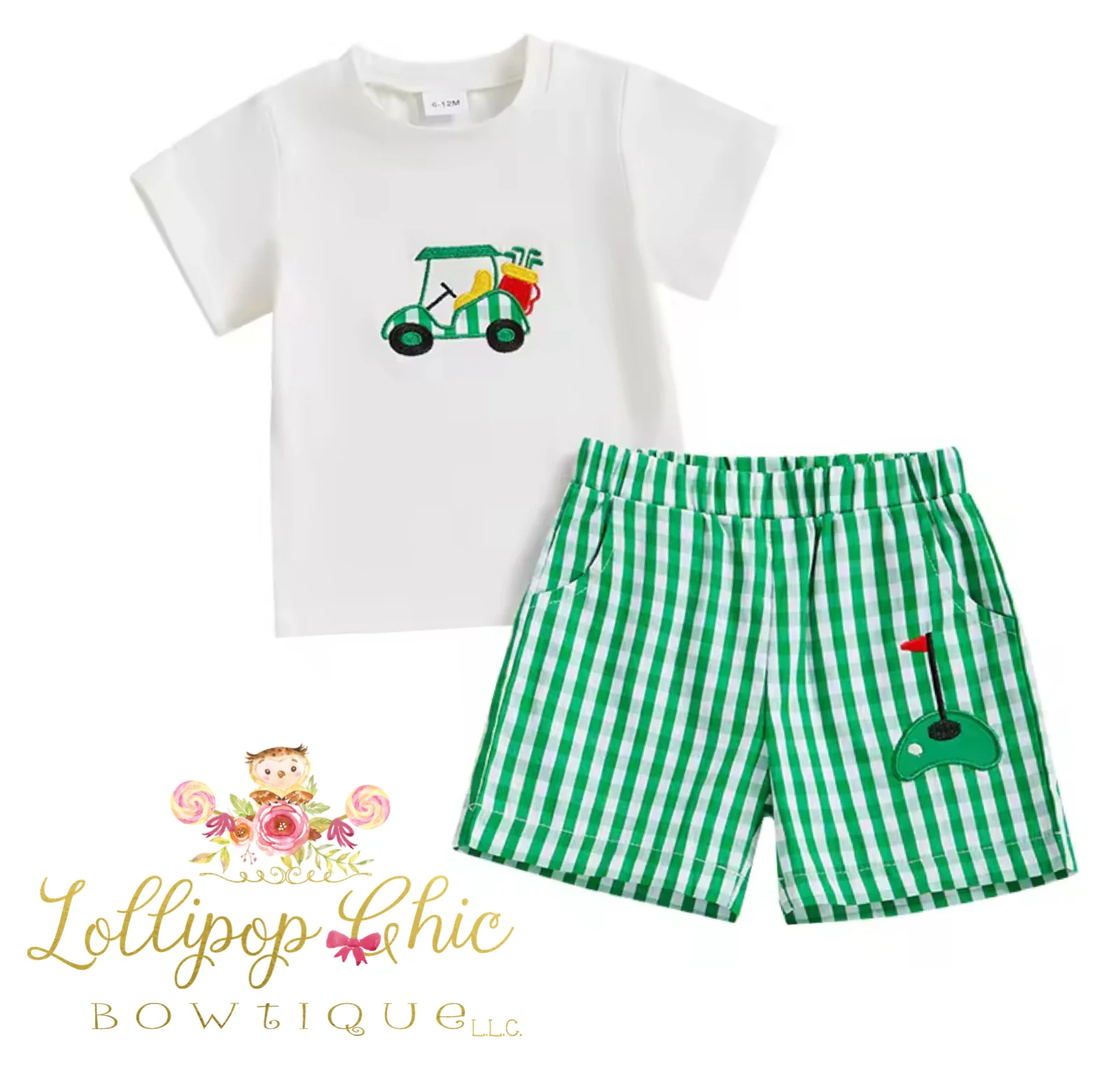 Baby and Toddler Boy Embroidered Preppy Golf Shorts Set: 2-3T