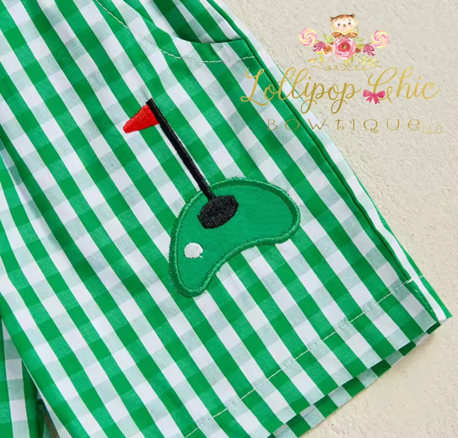 Baby and Toddler Boy Embroidered Preppy Golf Shorts Set: 6-12M - Image 2