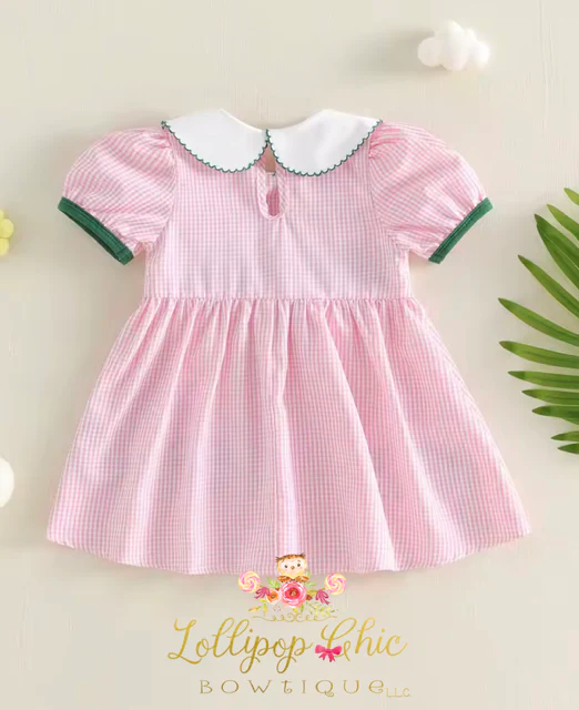 Baby and Toddler Girl Embordered Golf Plaid Dress: 12-18M - Image 2