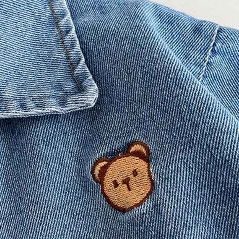 Baby Bear Denim Romper: Dark blue / 18-24M - Image 6