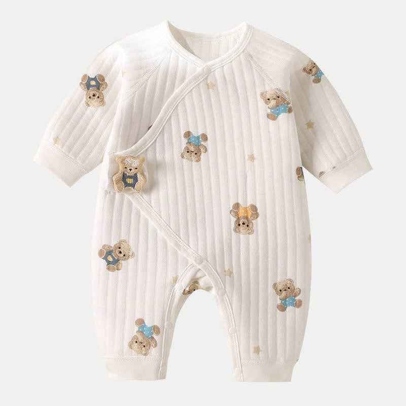 Baby Bear Kimono Romper: Beige