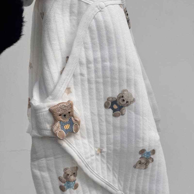Baby Bear Kimono Romper: Beige - Image 2