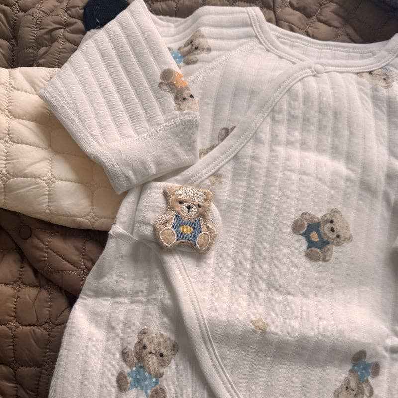 Baby Bear Kimono Romper: Beige - Image 3