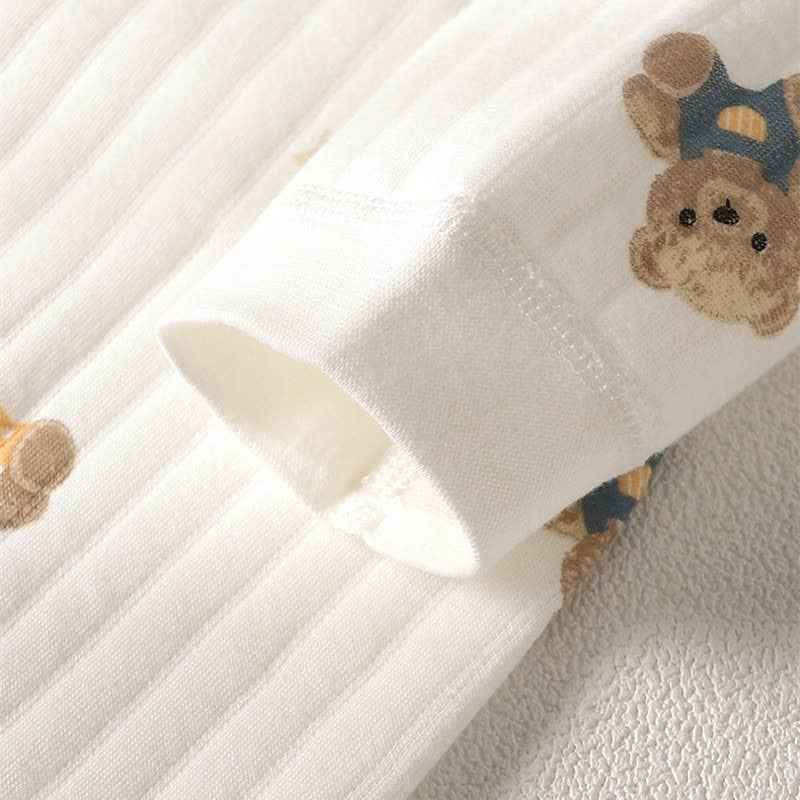 Baby Bear Kimono Romper: Beige - Image 5