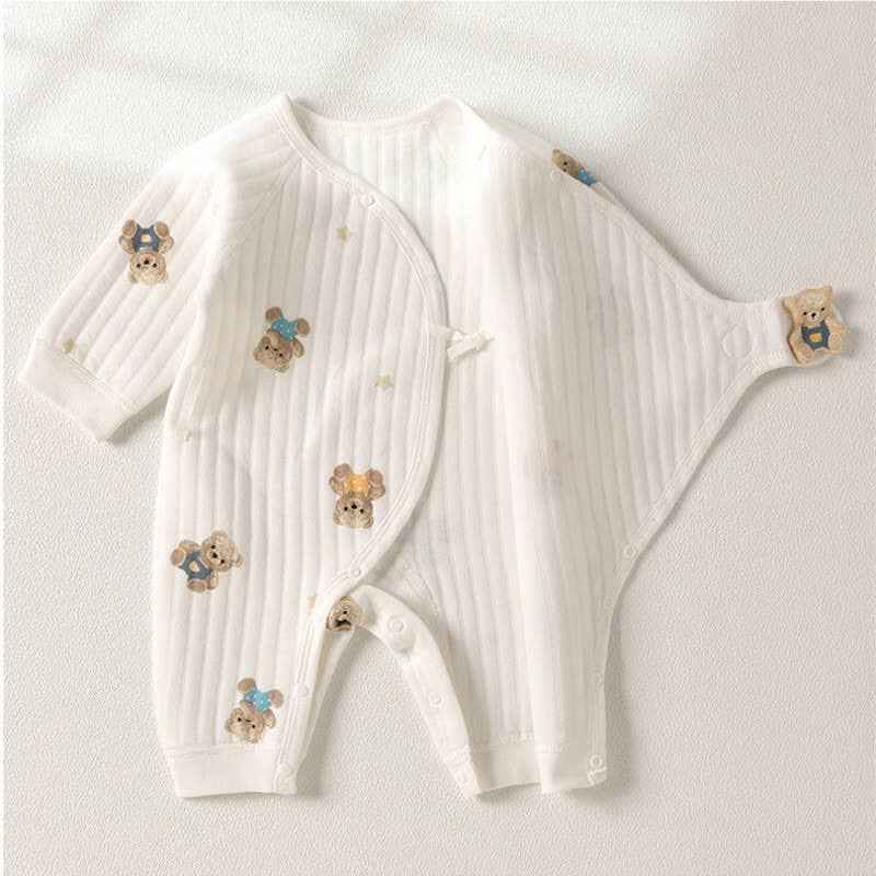 Baby Bear Kimono Romper: Beige - Image 6