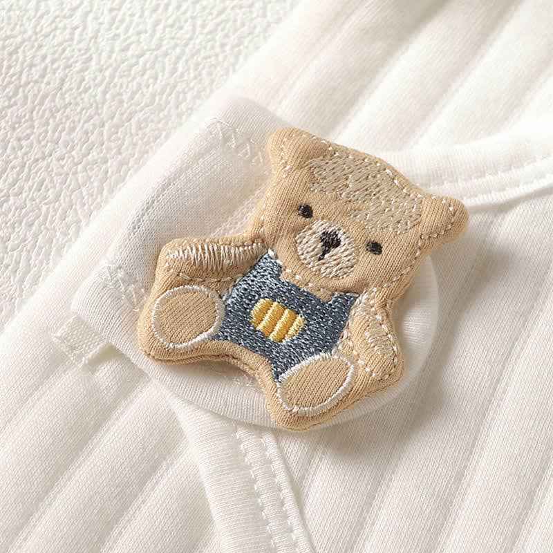 Baby Bear Kimono Romper: Beige - Image 9