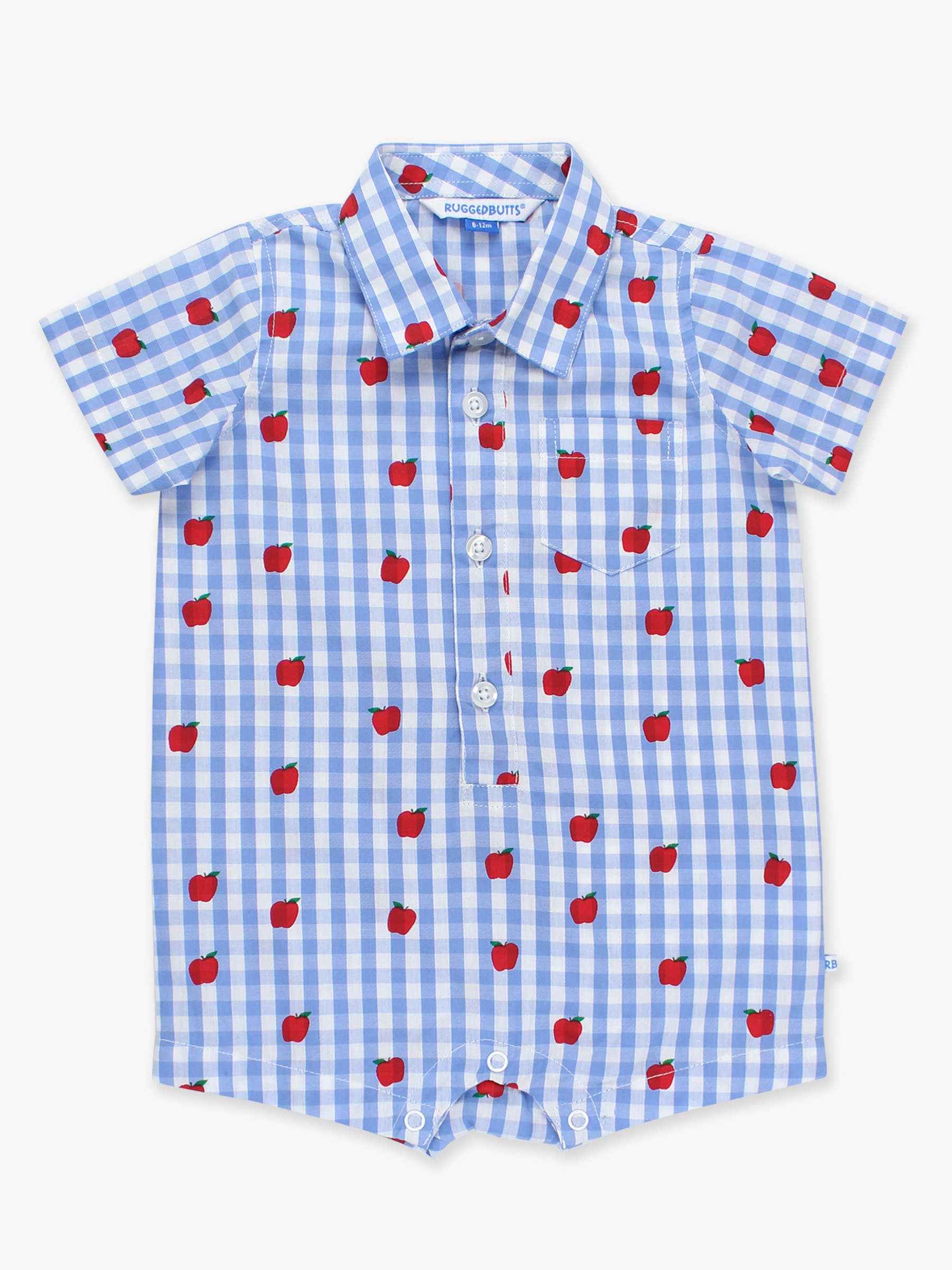 Baby Boys Apple Orchard Classic Gingham Button-Up Romper