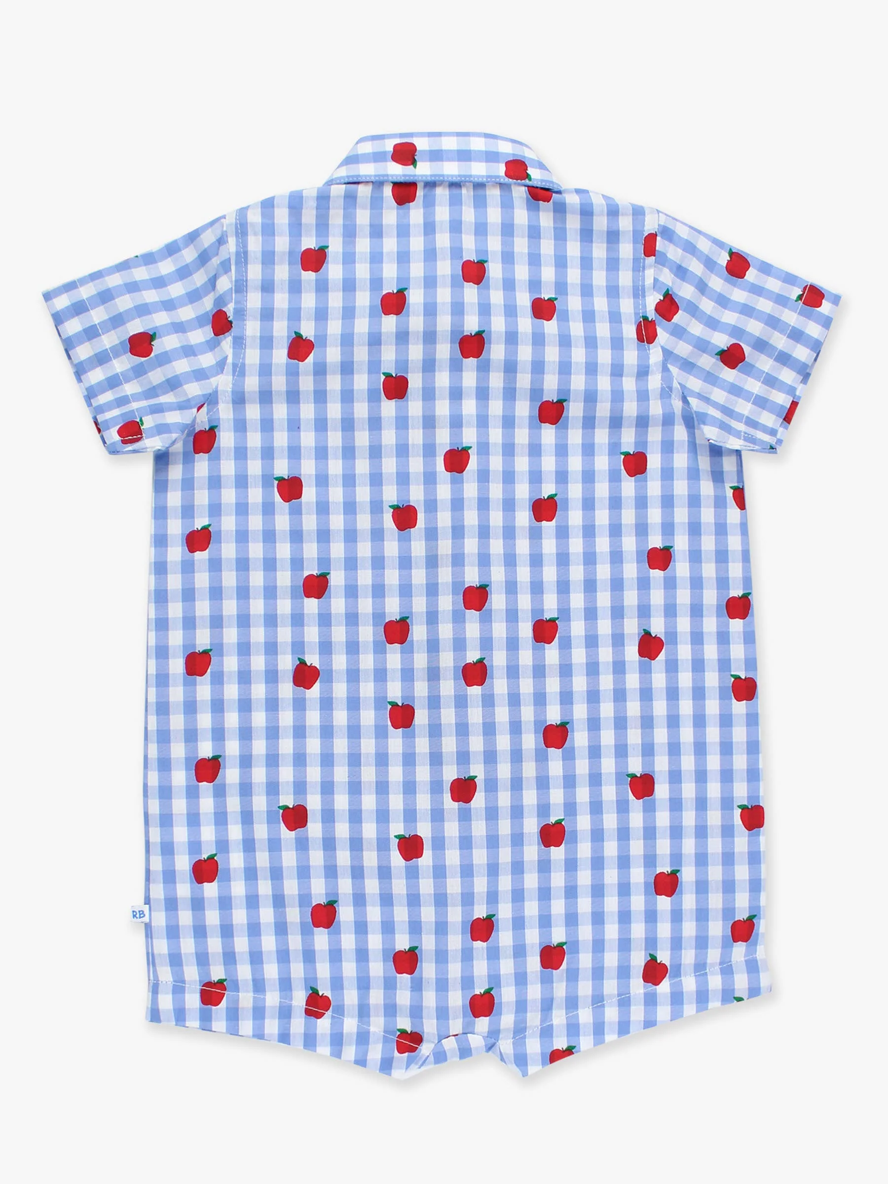 Baby Boys Apple Orchard Classic Gingham Button-Up Romper - Image 8