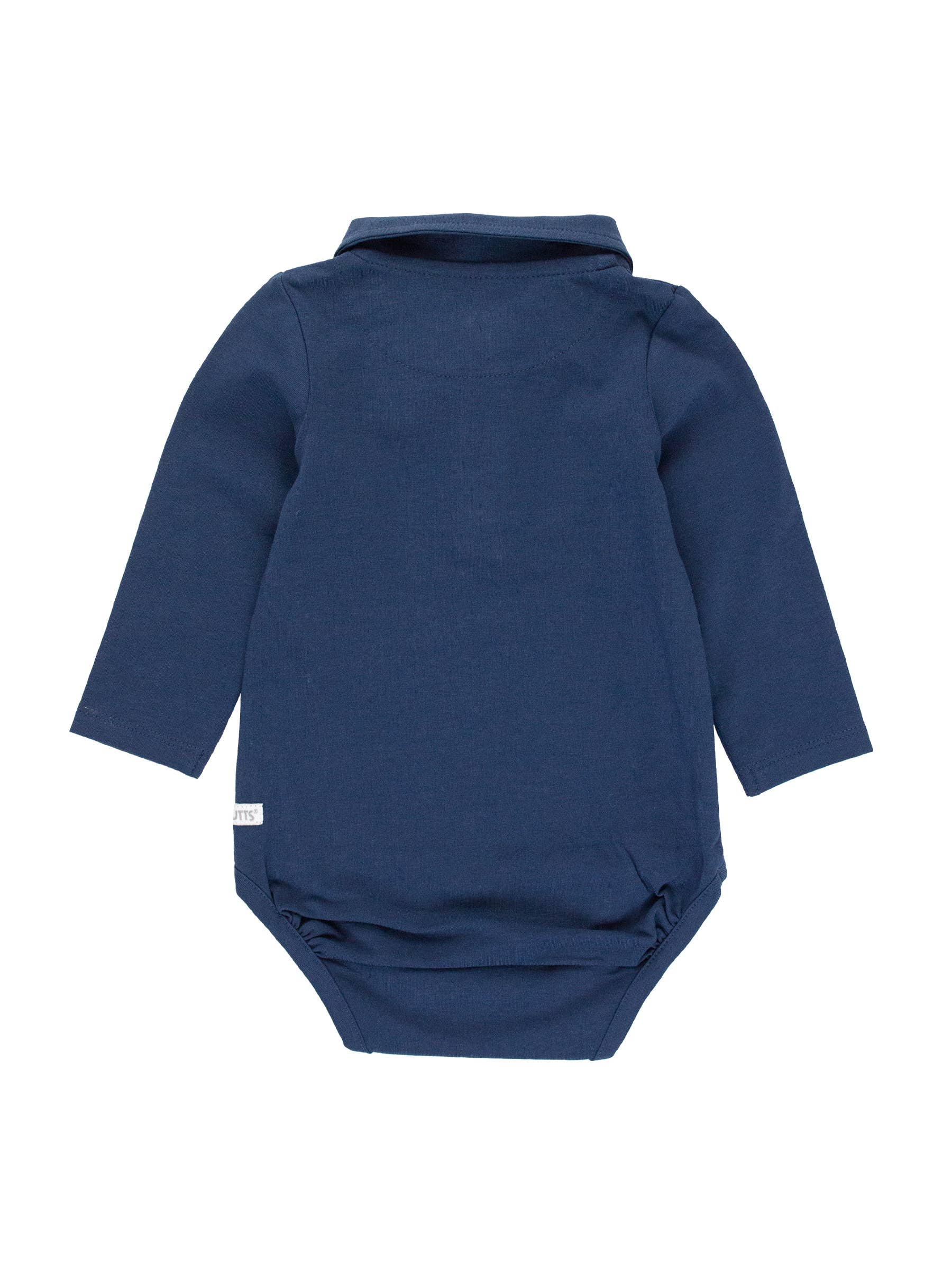 Baby Boys Dark Navy Knit Polo Bodysuit: Navy / 6-12m - Image 2
