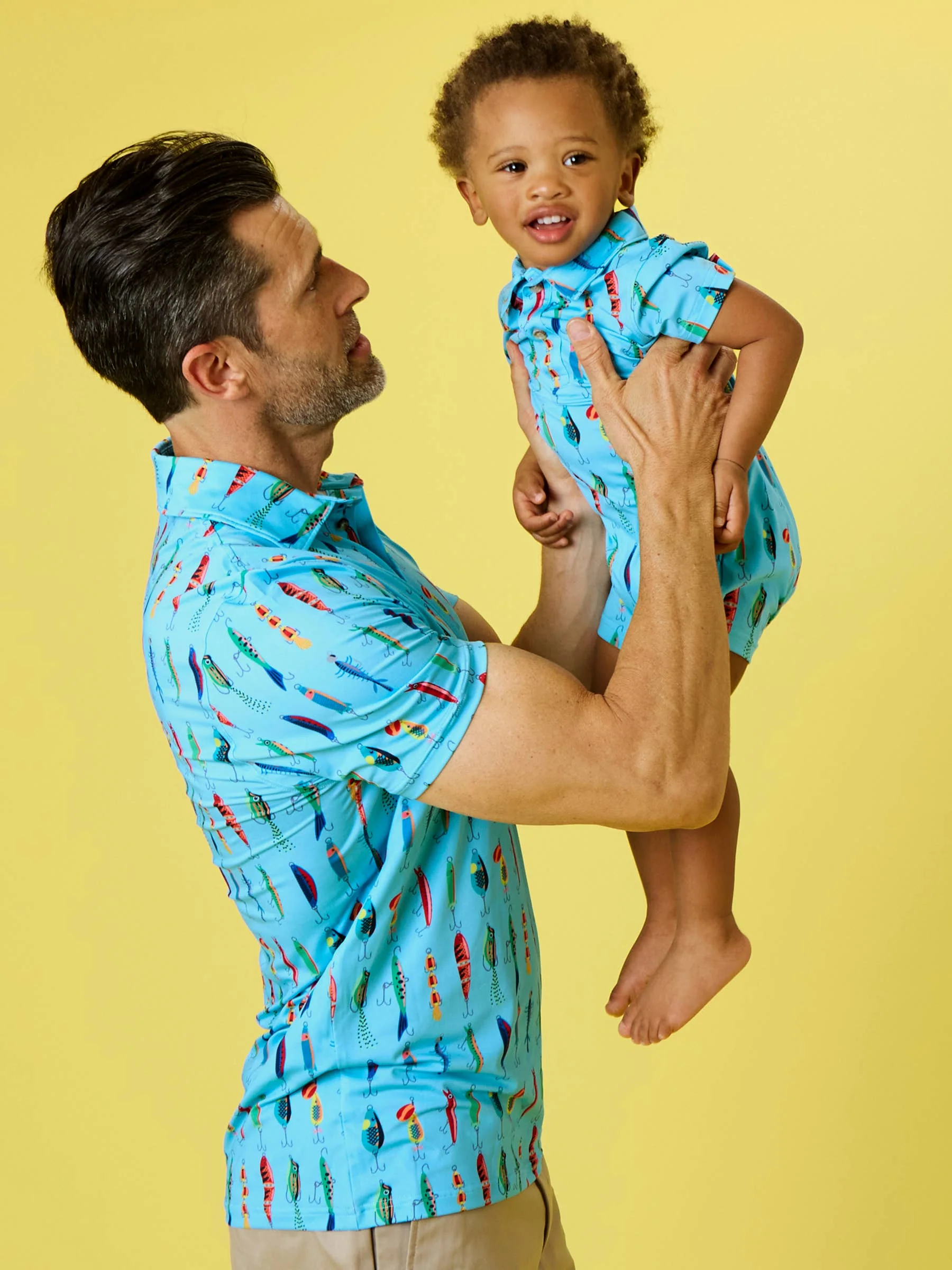 Baby Boys Gone Fishin Performance Polo Romper - Image 5