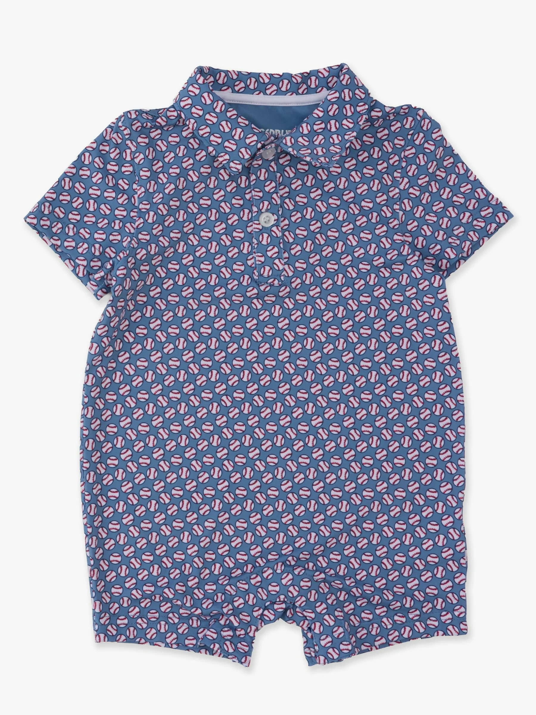 Baby Boys Home Run Performance Polo Romper
: Navy / 6-12m - Image 2