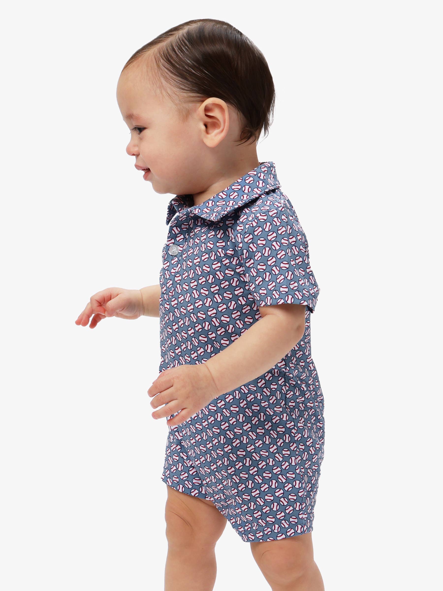 Baby Boys Home Run Performance Polo Romper
: Navy / 6-12m - Image 3