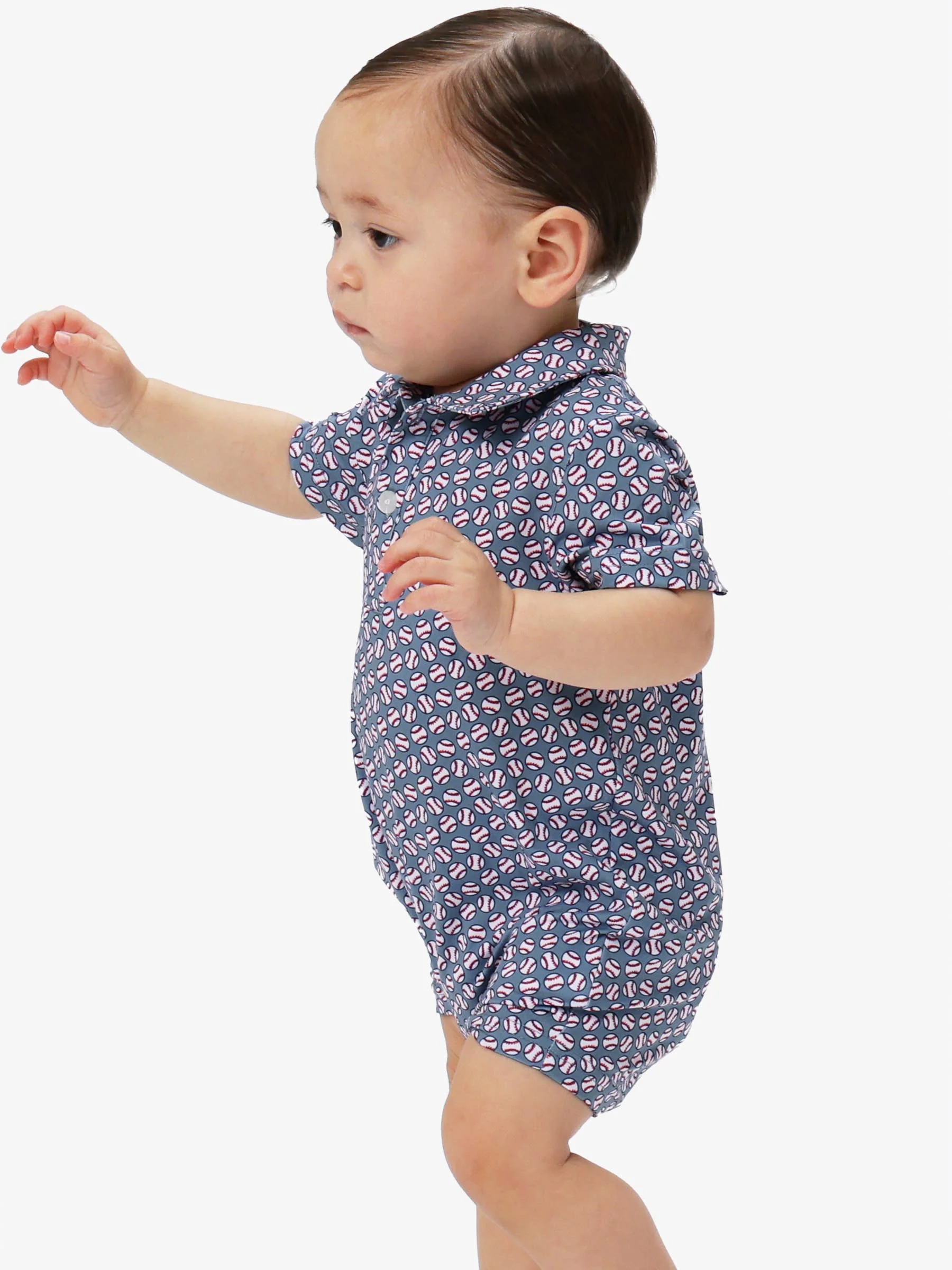 Baby Boys Home Run Performance Polo Romper
: Navy / 6-12m - Image 6