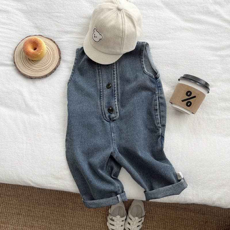 Baby Denim Overalls Set: T-shirt - Image 2