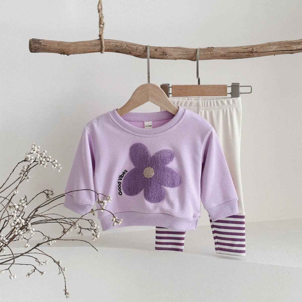 Baby Flowers Embroidery Set: Purple / 12-18M - Image 2