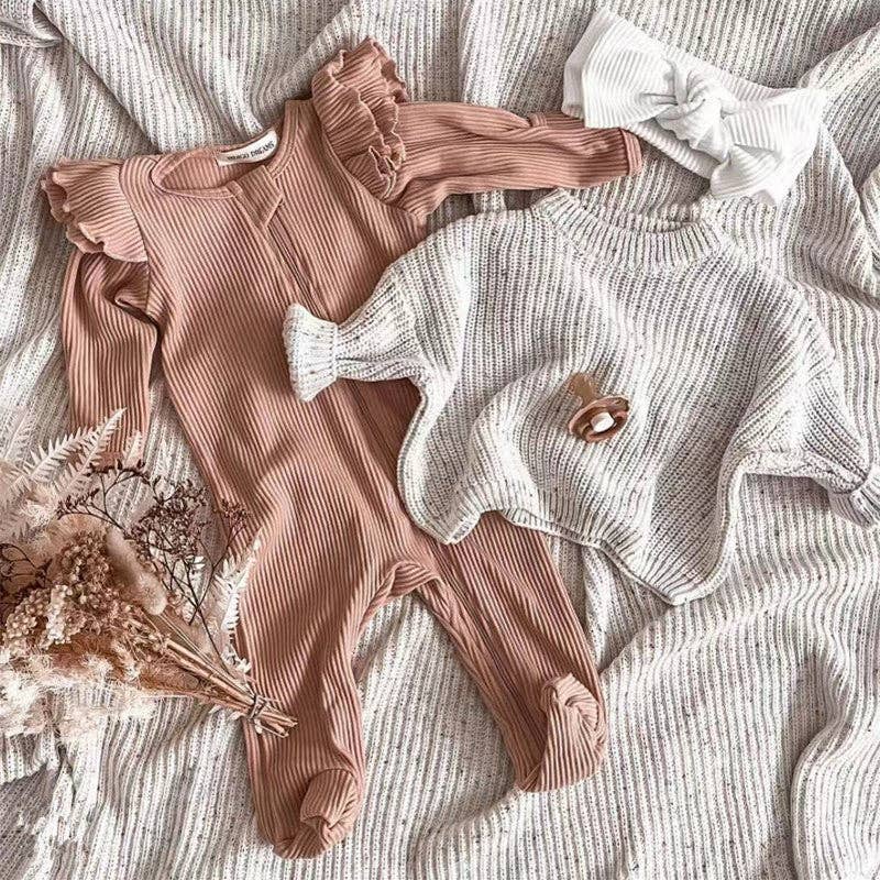 Baby Girl Cotton Romper - White - Image 4