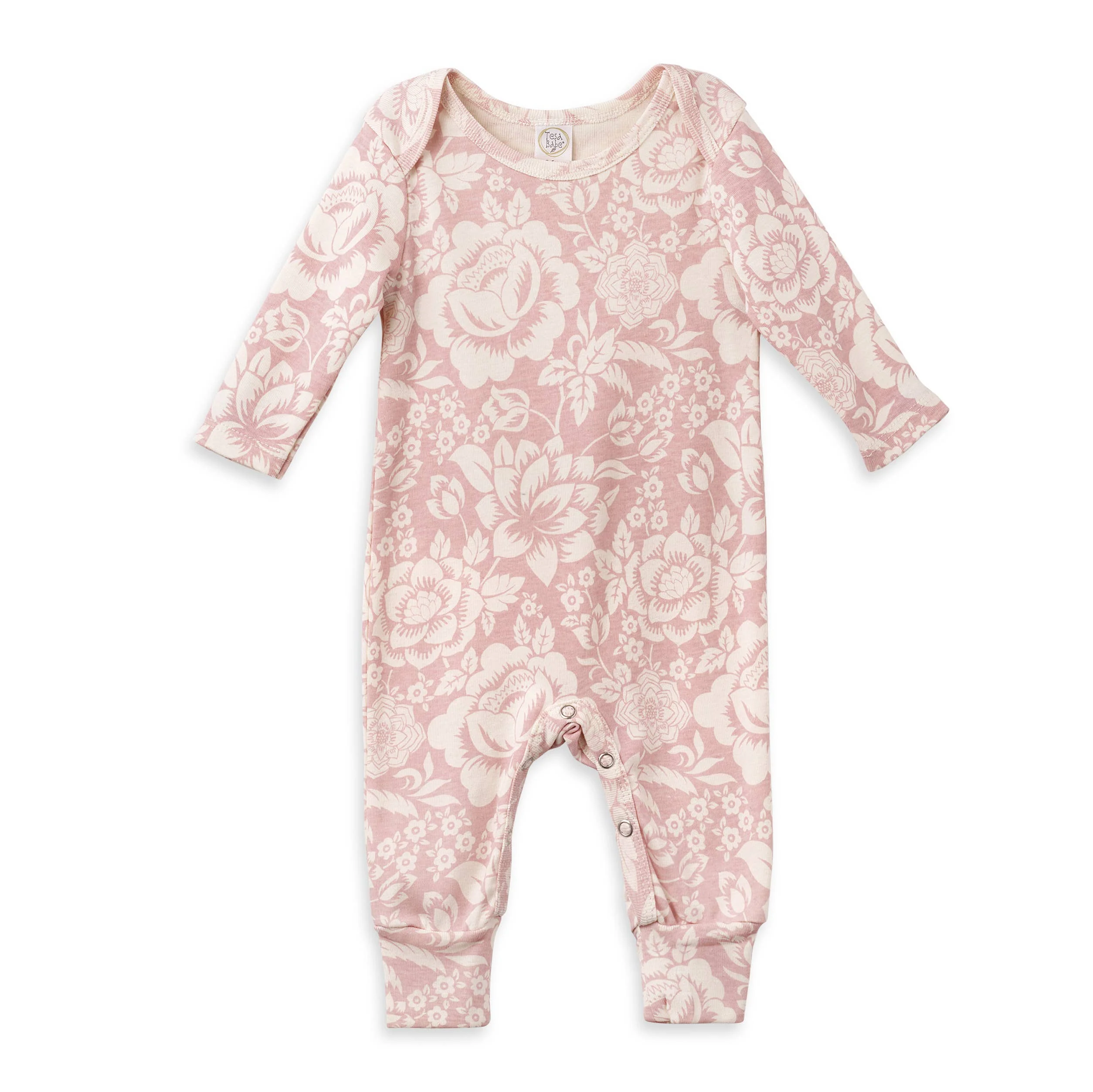 Baby Girl's Vintage Rose Bamboo Romper - Image 2