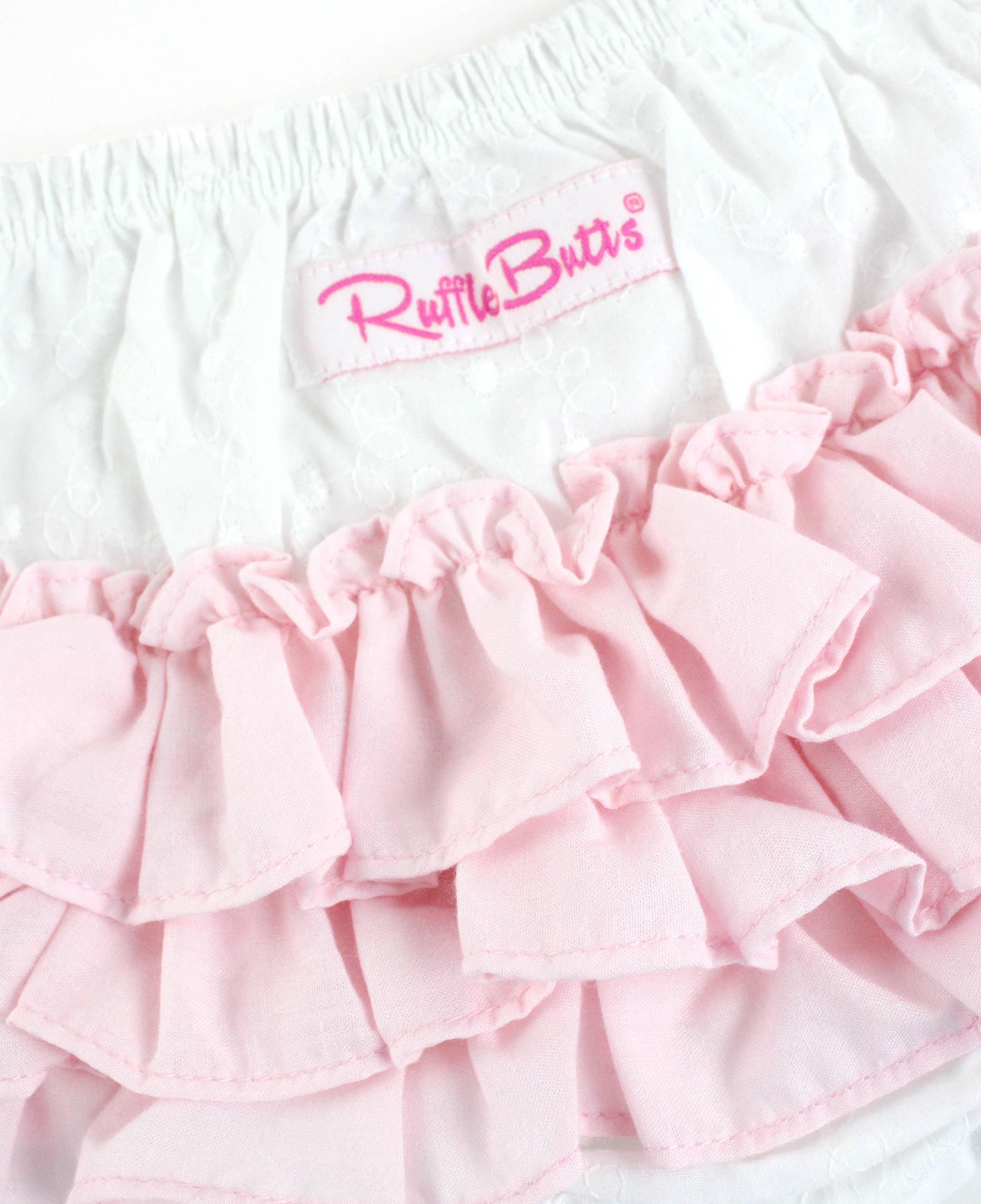 Baby Girl White & Pink Swiss Dot Swing Top & Bloomer Set - Image 3