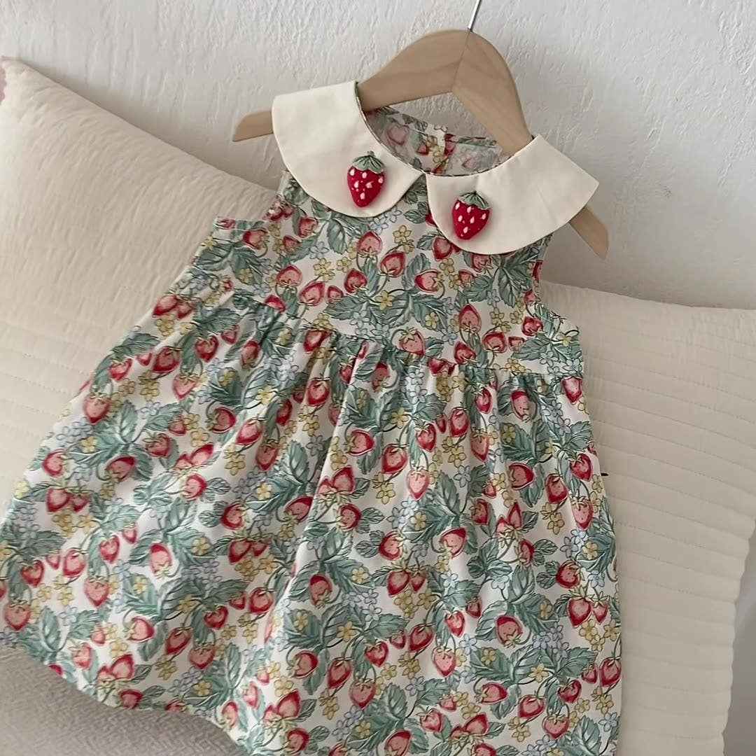 Baby & Kids Strawberry Princess Sundress: Green - Image 5