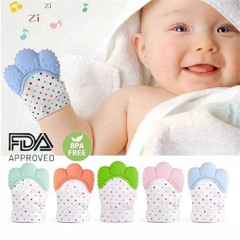 Baby Silicone Teething Glove: Blue - Image 3