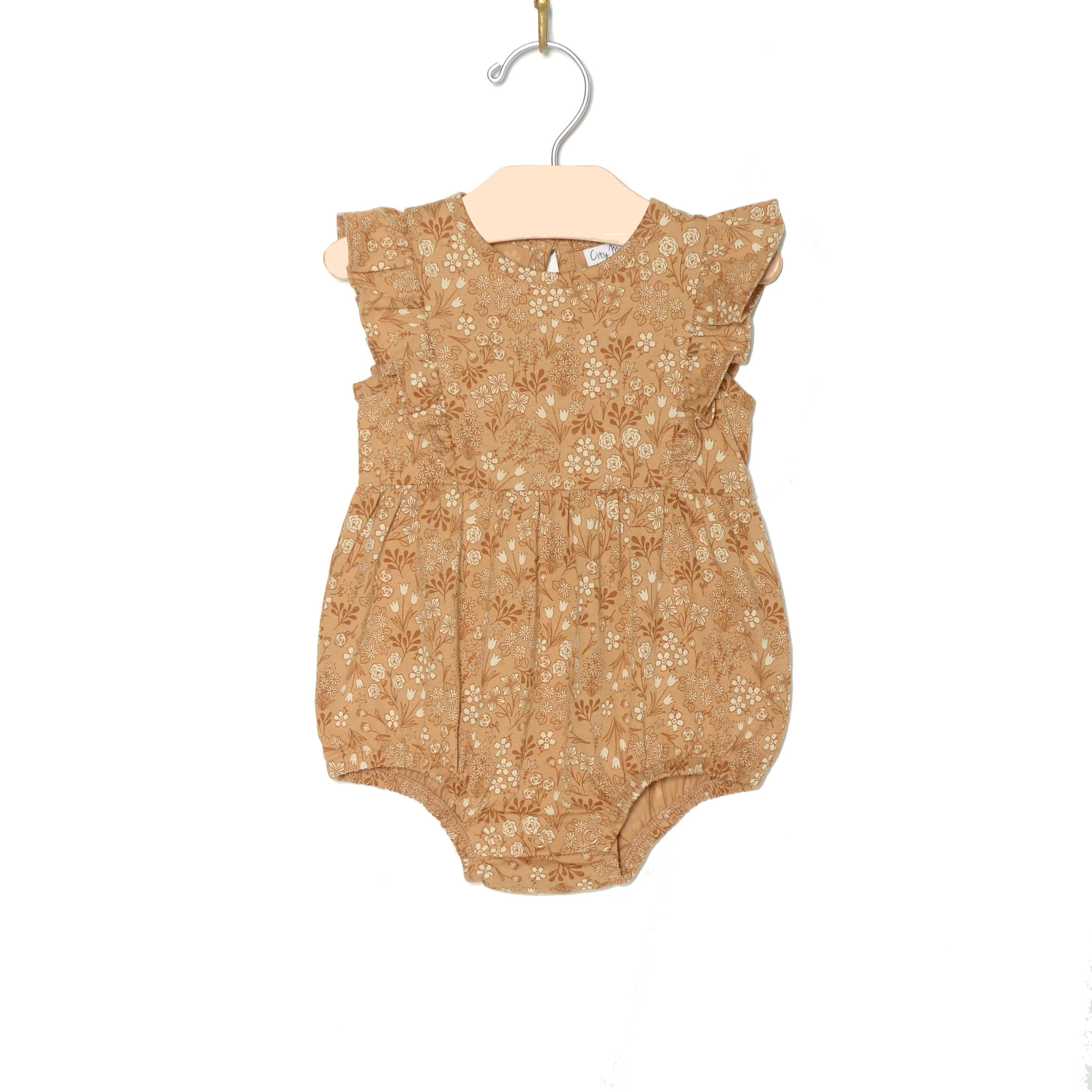Baby Spring & Summer Flutter Front Romper- Golden Garden: 12-18m