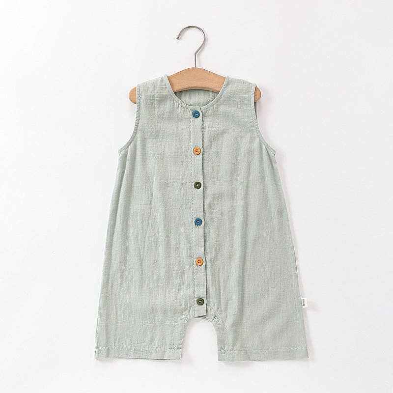 Baby summer sleeveless breathable cotton jumpsuit