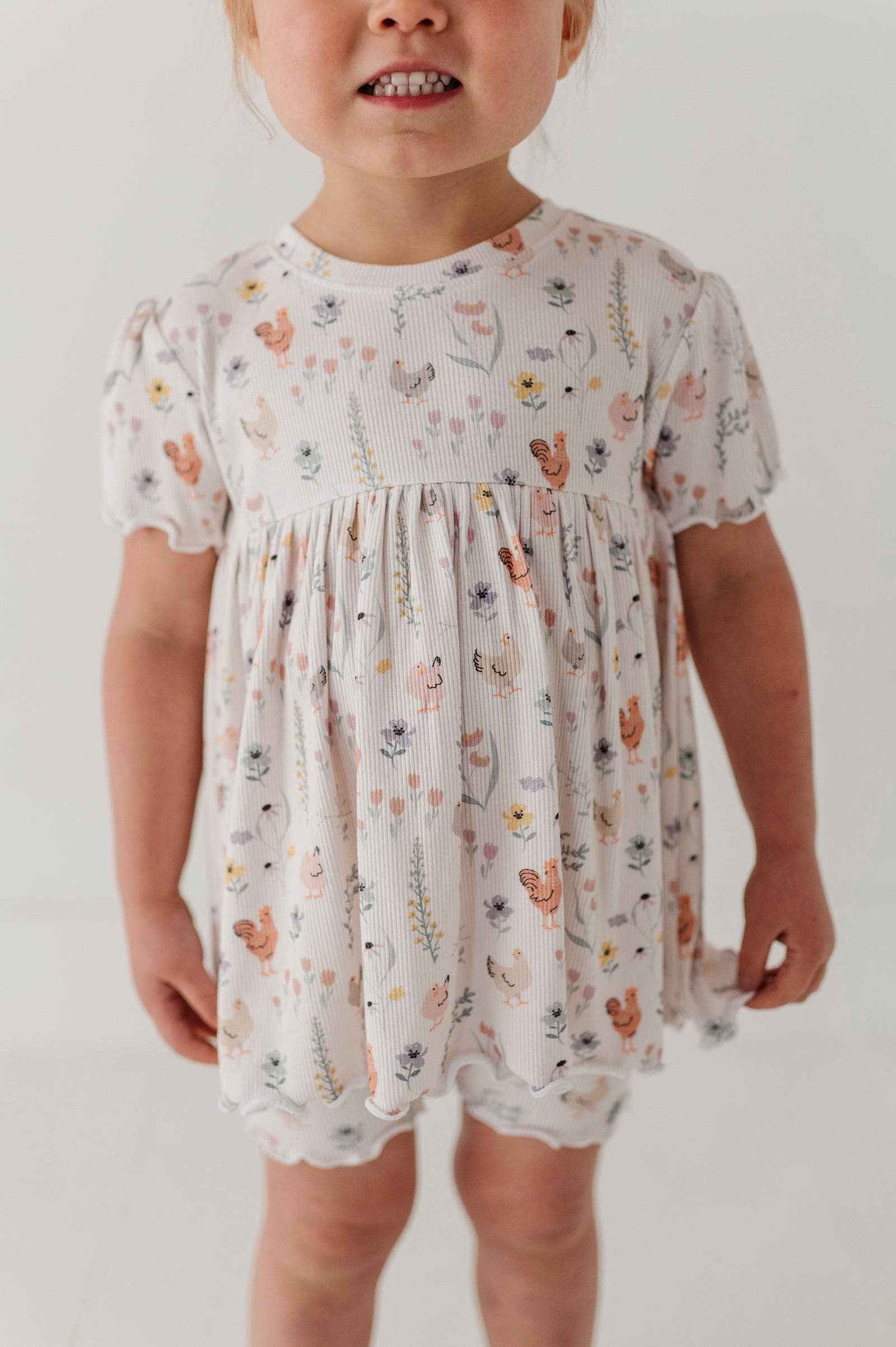 Girl's Babydoll Set: Floral Chickens / 5T - Image 6