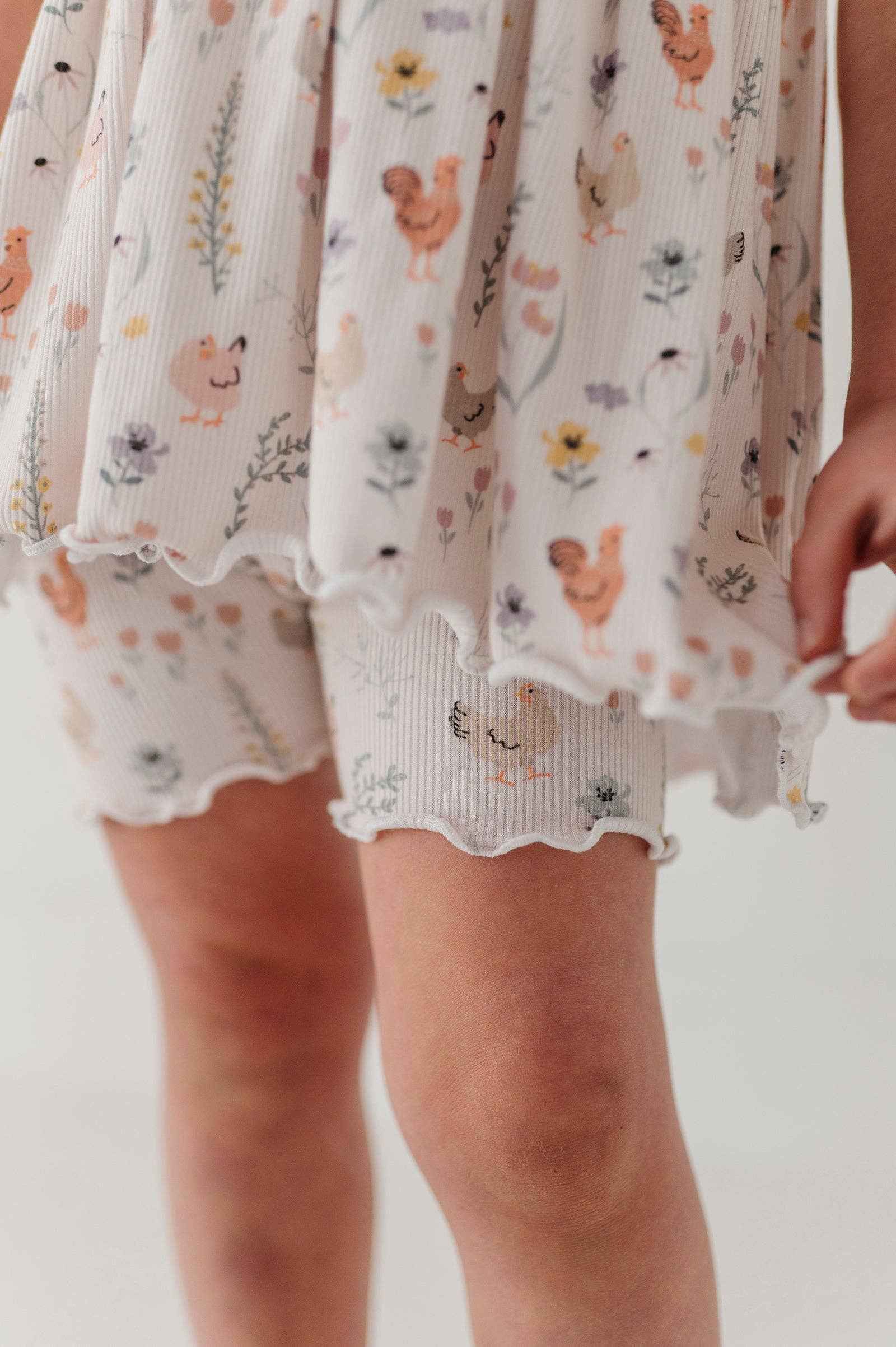Girl's Babydoll Set: Floral Chickens / 5T - Image 9