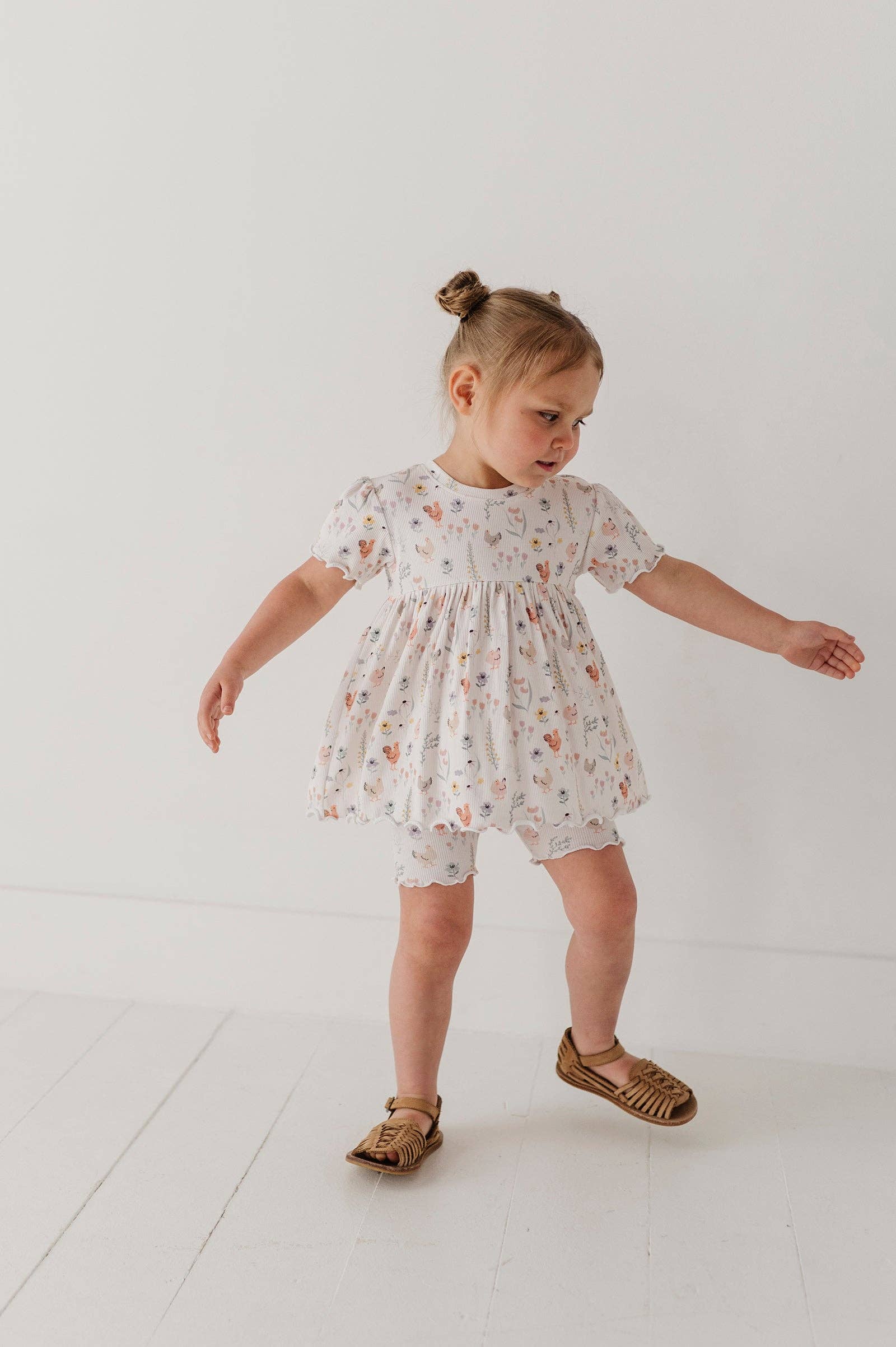 Girl's Babydoll Set: Floral Chickens / 6-12M - Image 2