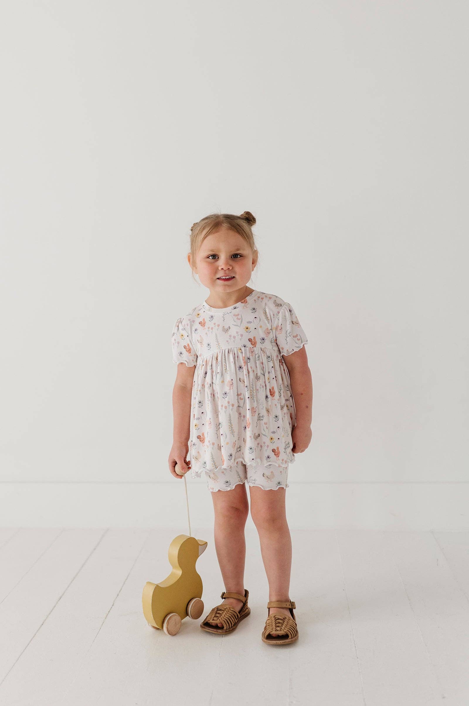 Girl's Babydoll Set: Floral Chickens / 6-12M - Image 4