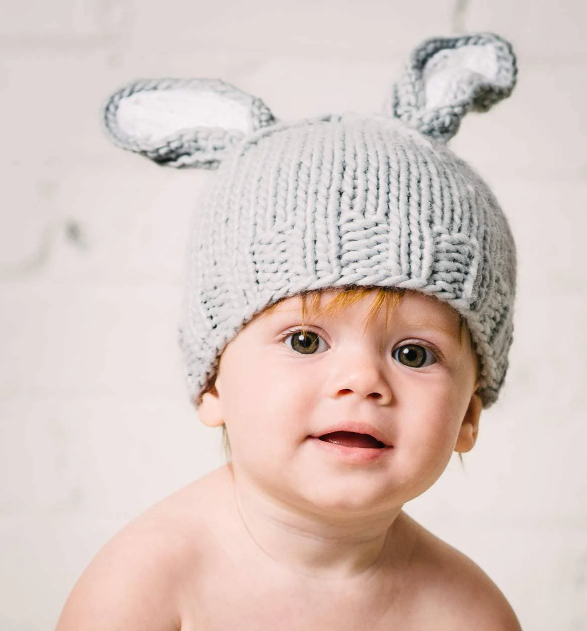 Bailey Bunny Hat Grey Cream | Baby Kids Beanie Costume Gift - Image 2