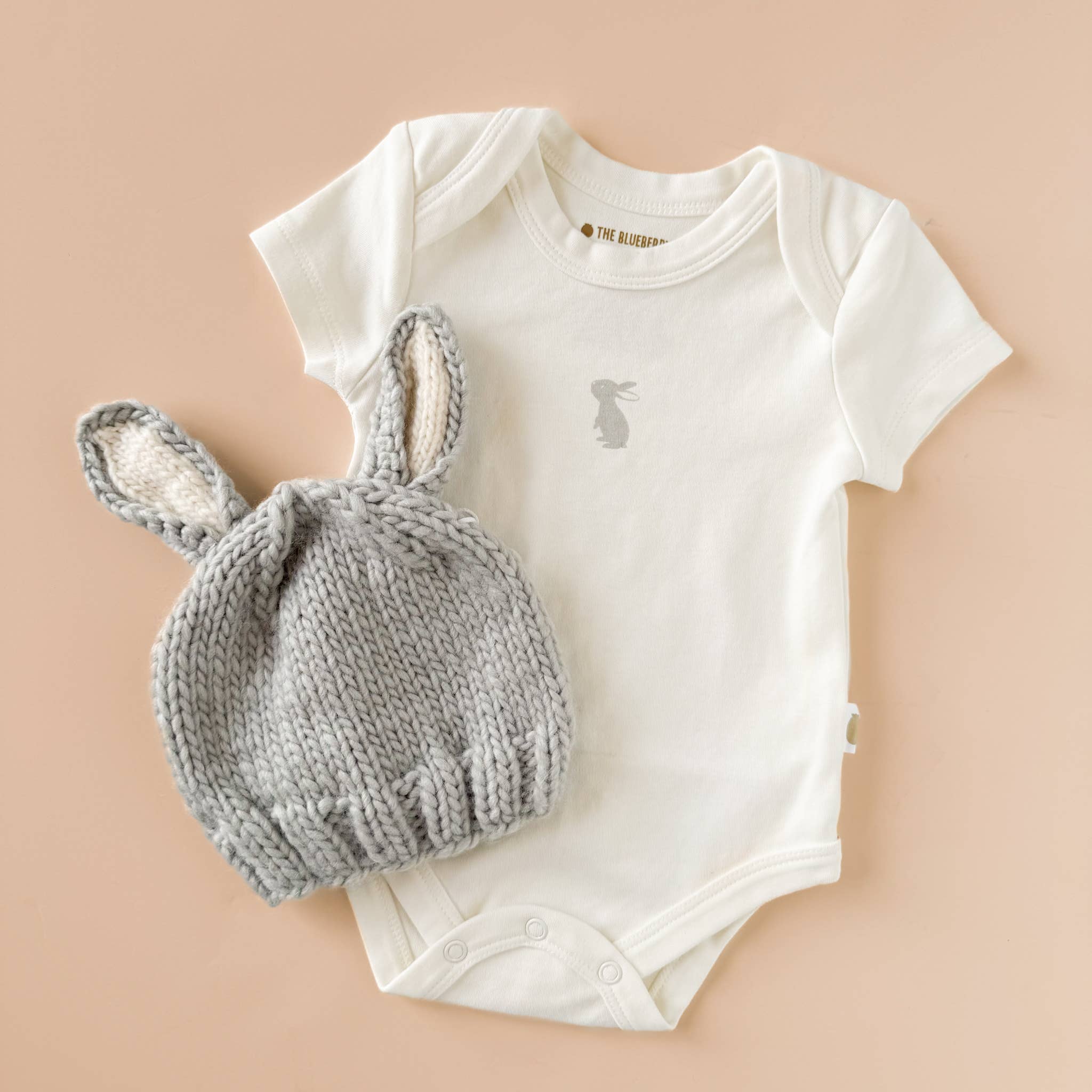 Bailey Bunny Hat Grey Cream | Baby Kids Beanie Costume Gift - Image 3