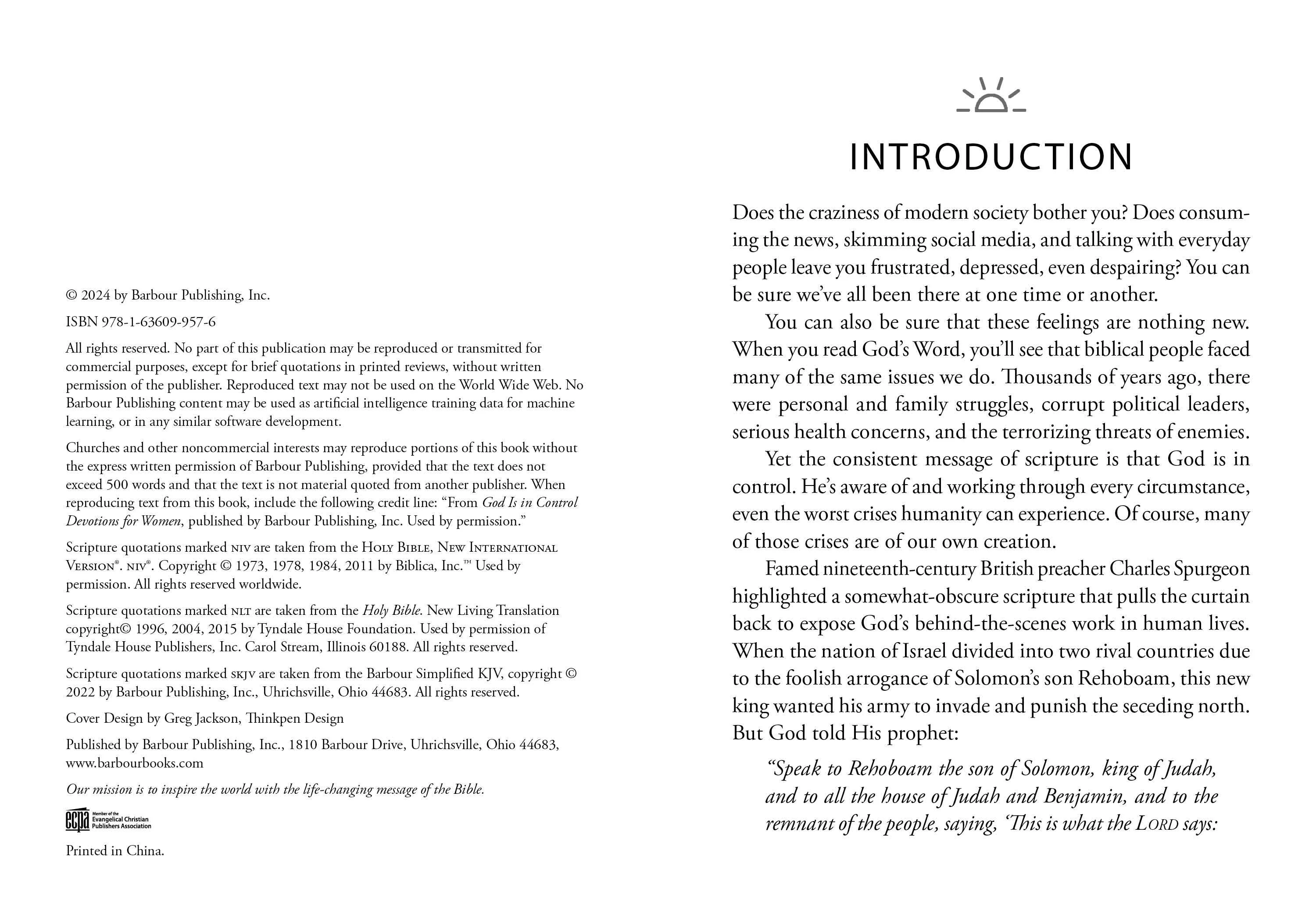 God Is in Control Devotions for Women - Image 2