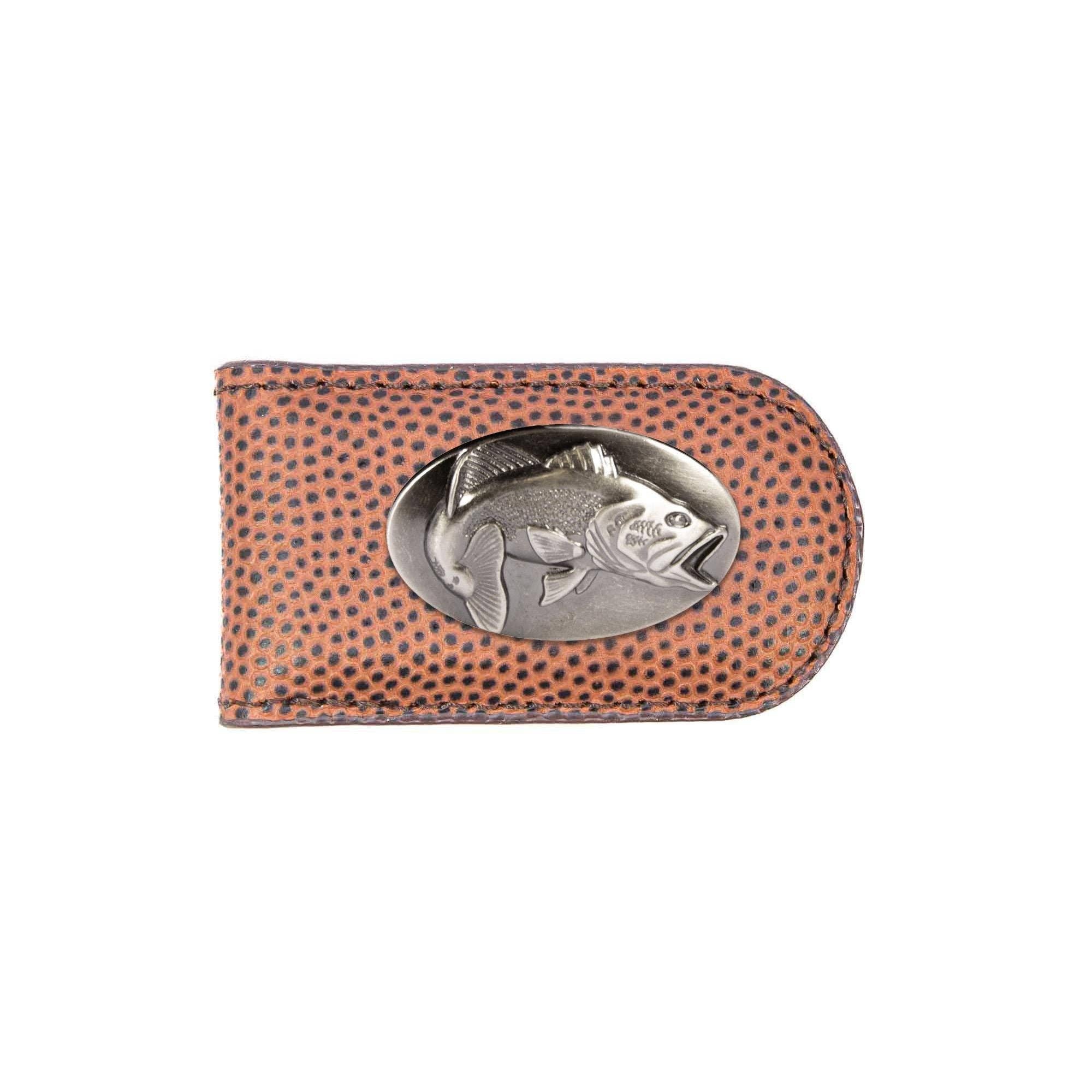 Bass Leather Magnetic Money Clip Wallet: Croc Tan - Image 3
