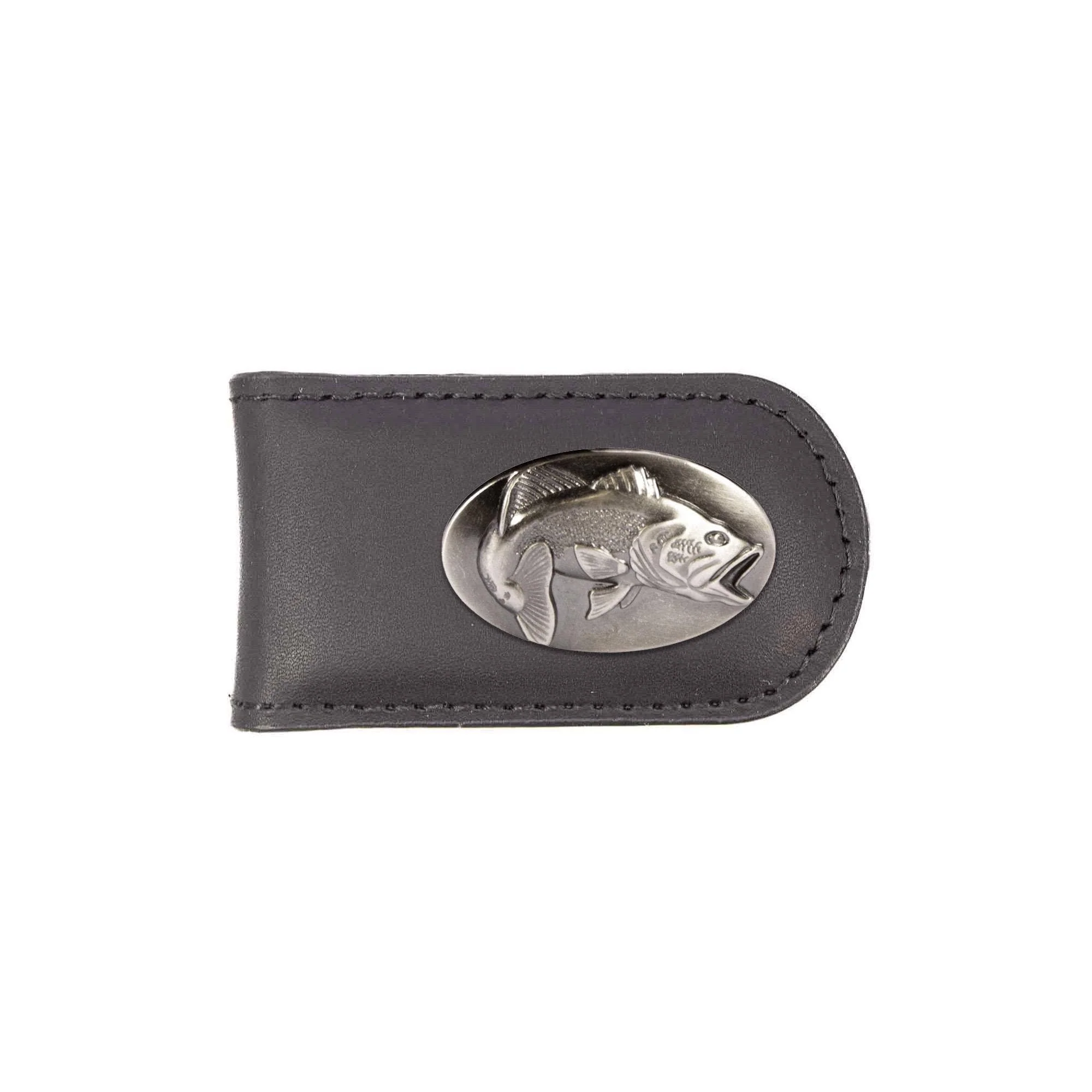 Bass Leather Magnetic Money Clip Wallet: Croc Tan - Image 4