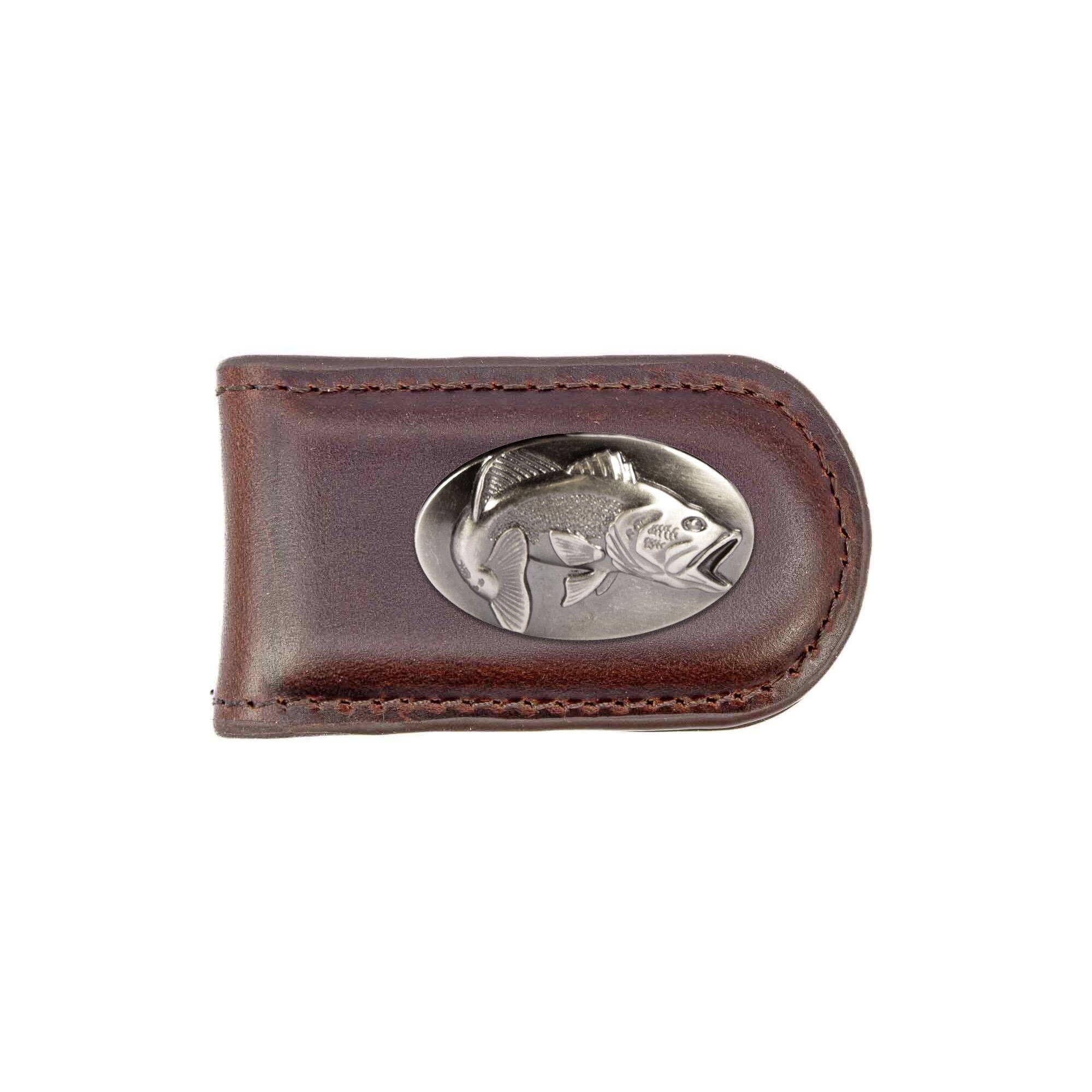 Bass Leather Magnetic Money Clip Wallet: Croc Tan - Image 5
