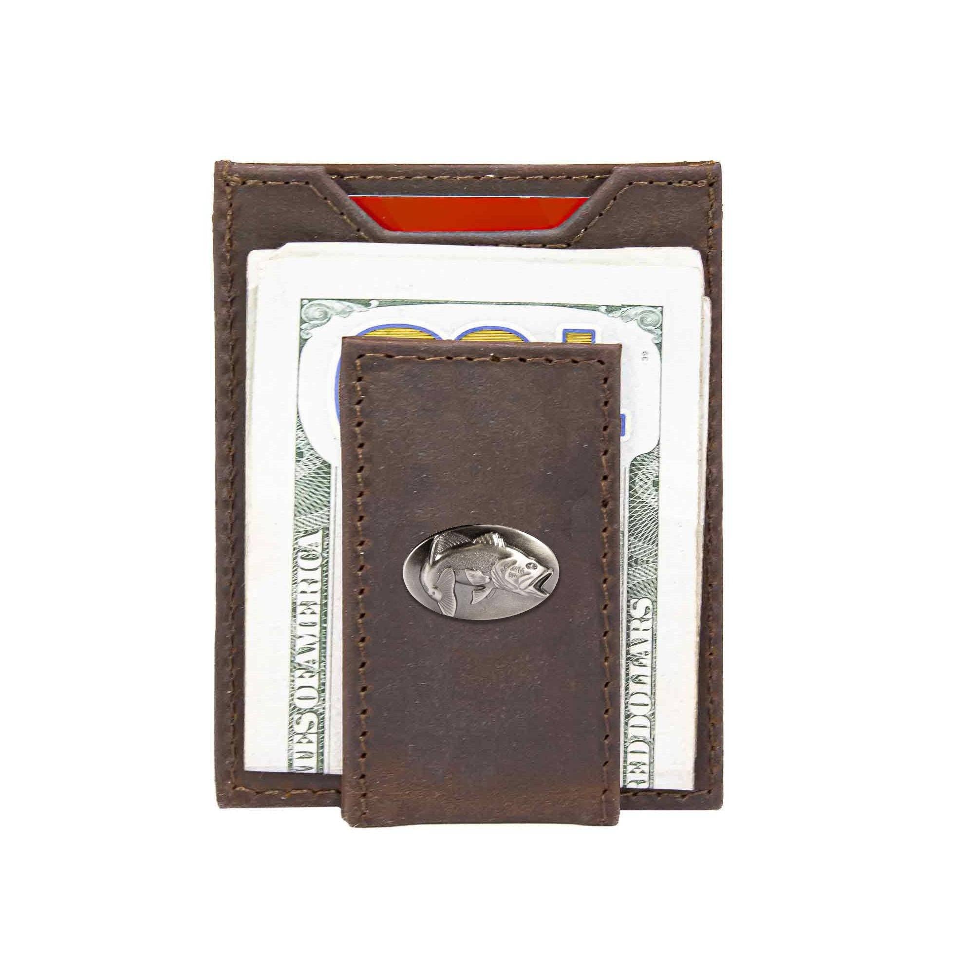 Bass Magnetic Leather Slim Wallet: Crazyhorse Brown - Image 8