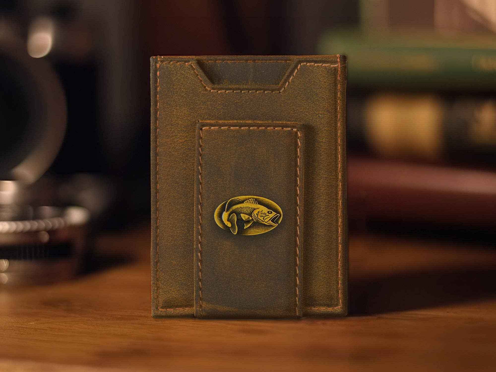 Bass Vintage Tan Leather Magnetic Front Pocket Wallet - Image 3