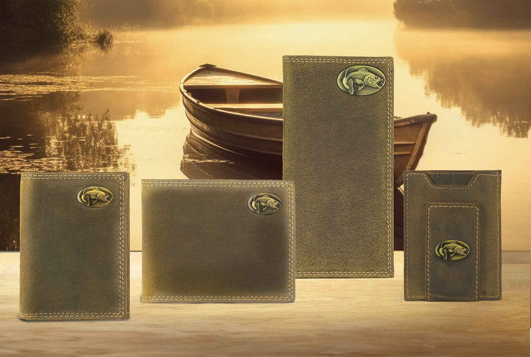 Bass Vintage Tan Leather Magnetic Front Pocket Wallet - Image 4