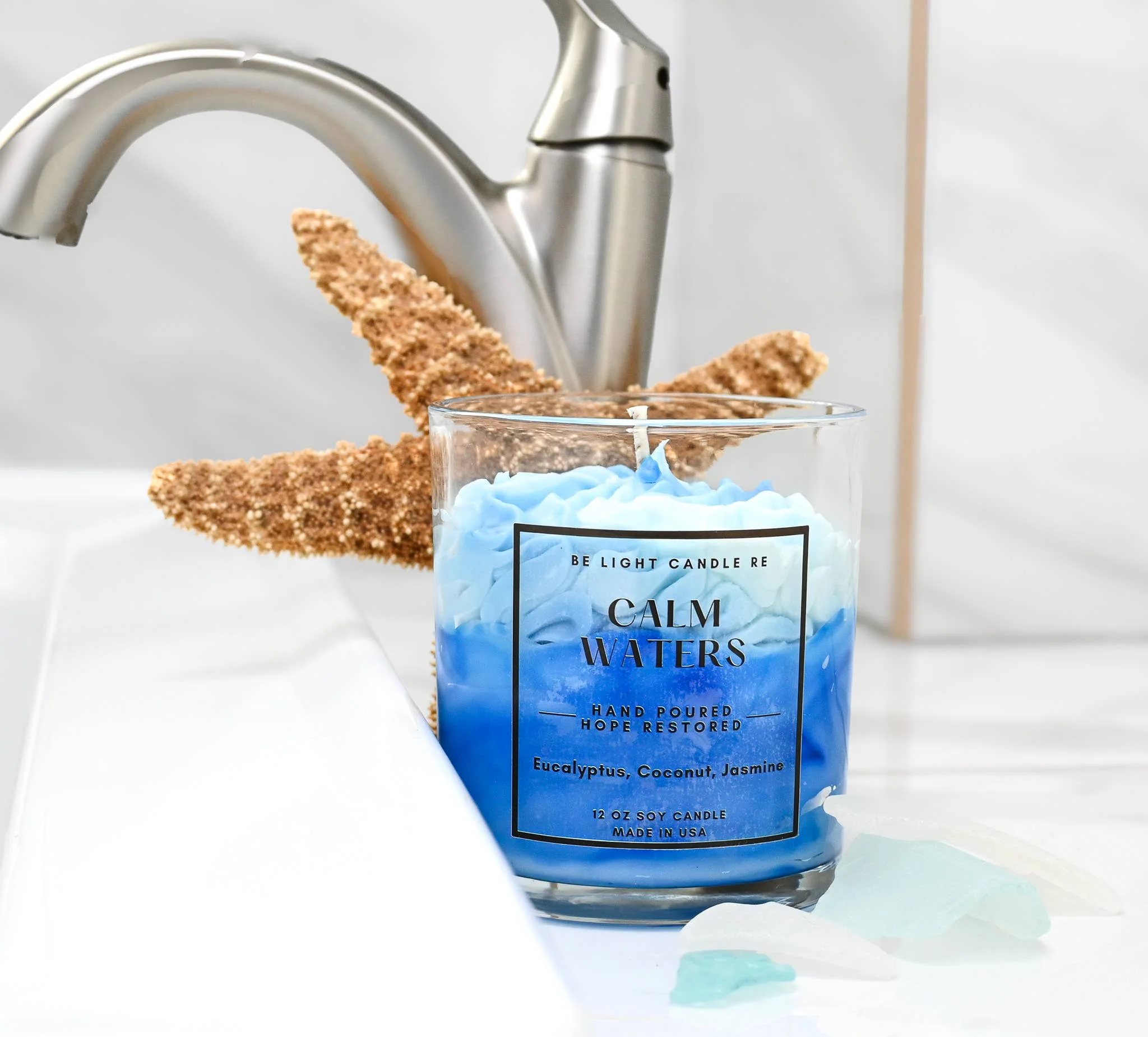 Calm Waters, Scented Soy Candle | Gifts For Friend | Coastal - Image 6
