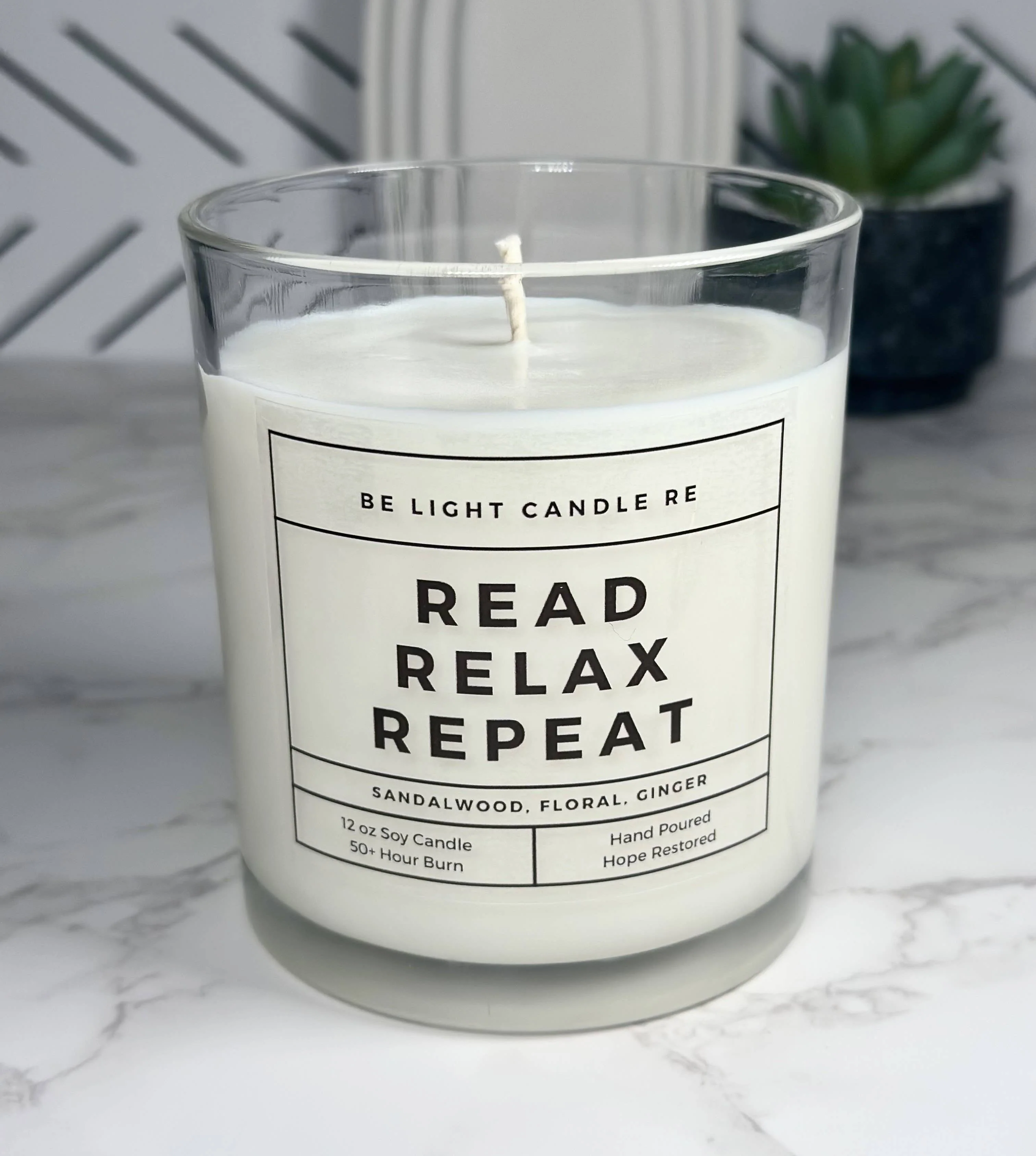 Read Relax Repeat, 12oz Scented Soy Candle | Candle Gift - Image 2