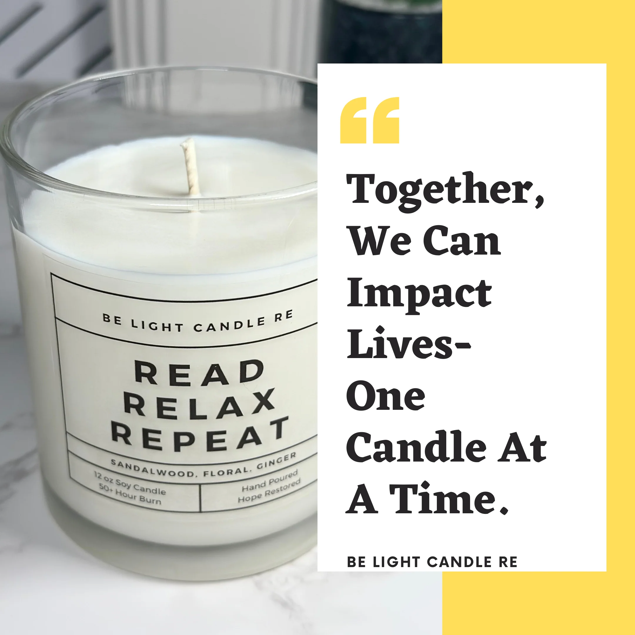 Read Relax Repeat, 12oz Scented Soy Candle | Candle Gift - Image 5