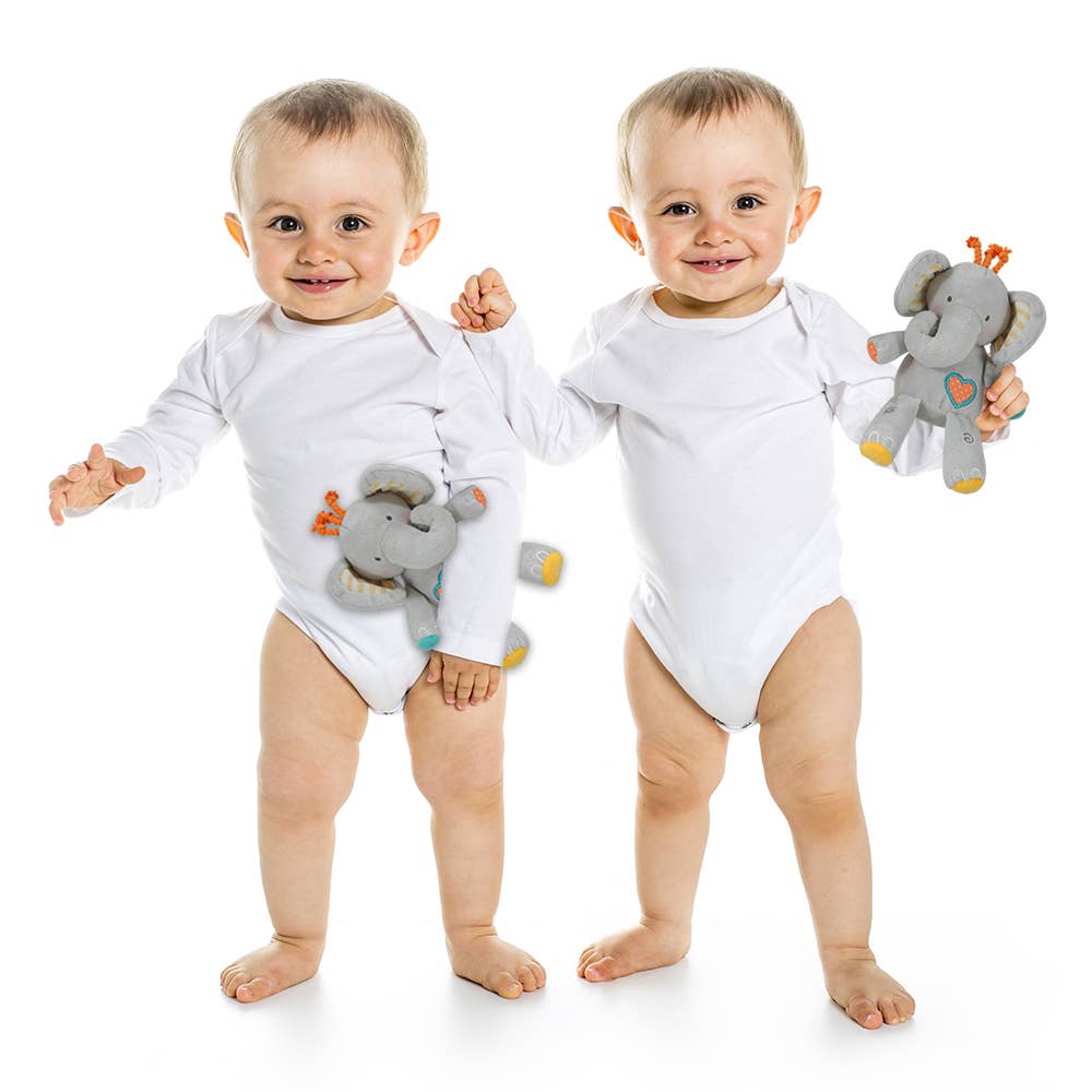We are Twins Gift Set w Book and 2 Plush Elephant Rattles - Image 2