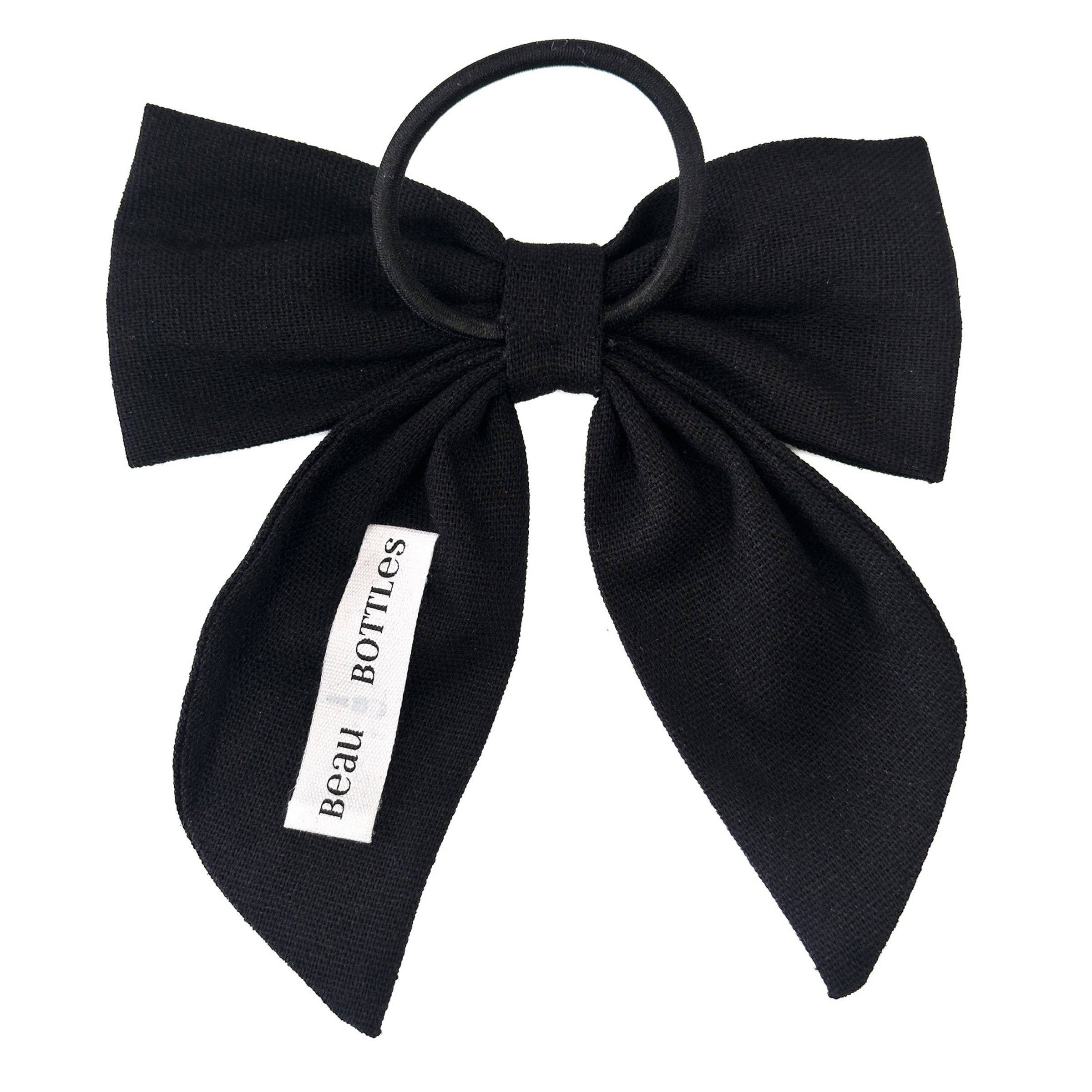 Beau Bottles Black Linen Bottle Bow - Image 2