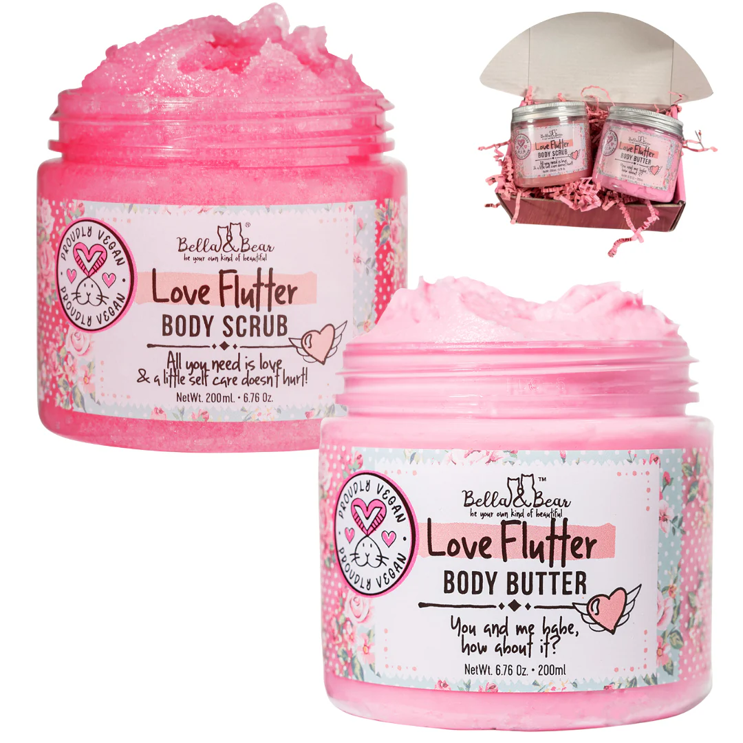 Love Flutter Gift Set | Body Scrub | Body Butter | Women - Image 5