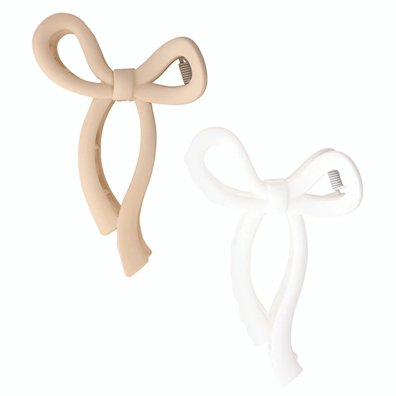 Claw Clips Set of 2 - Flax Bow/White Bow