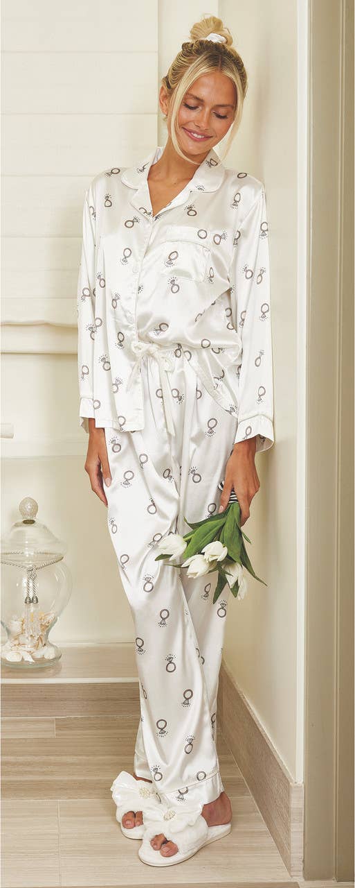 Bella Sleep + Spa - Long Sleeve PJ Set - White Rings - Image 6