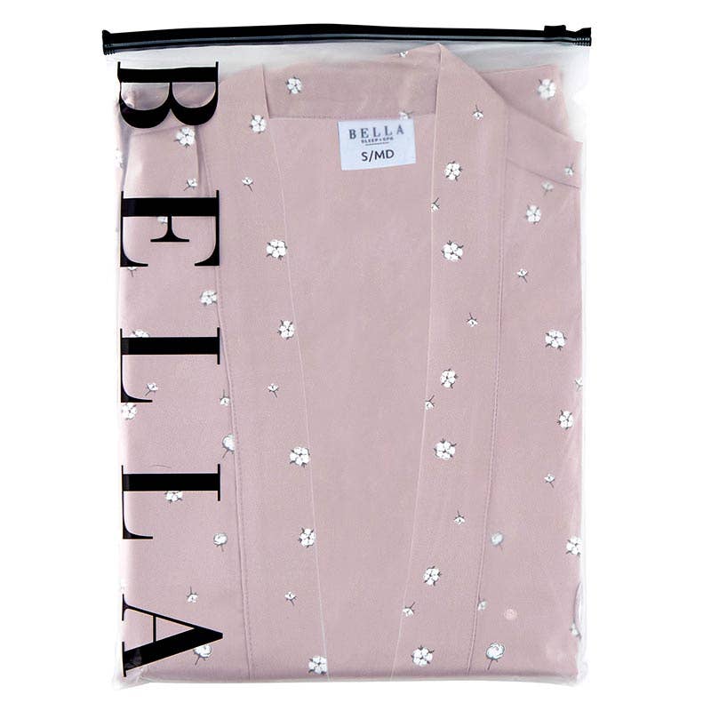 Bella Sleep + Spa - Ruffled Satin Robe - Cotton Blossom - Image 4